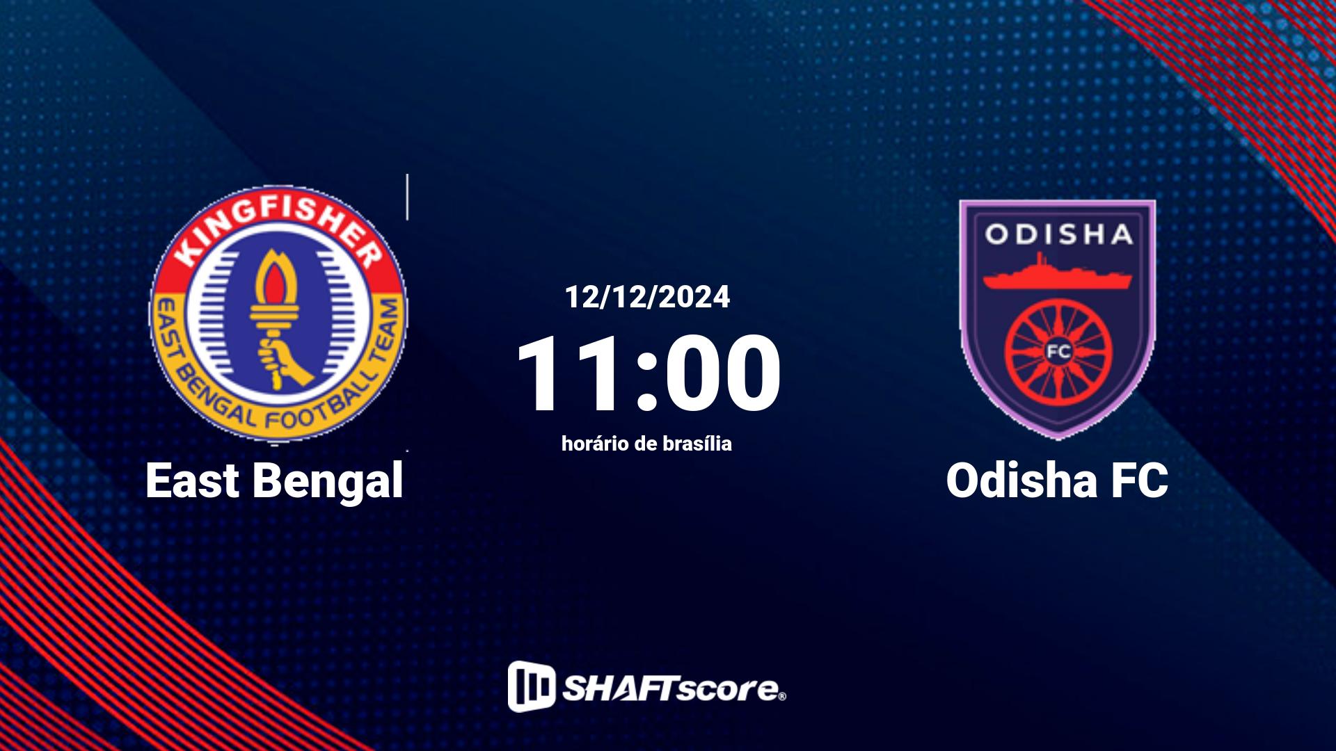 Estatísticas do jogo East Bengal vs Odisha FC 12.12 11:00