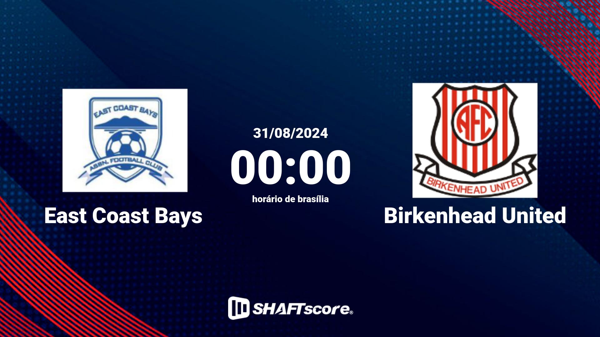 Estatísticas do jogo East Coast Bays vs Birkenhead United 31.08 00:00