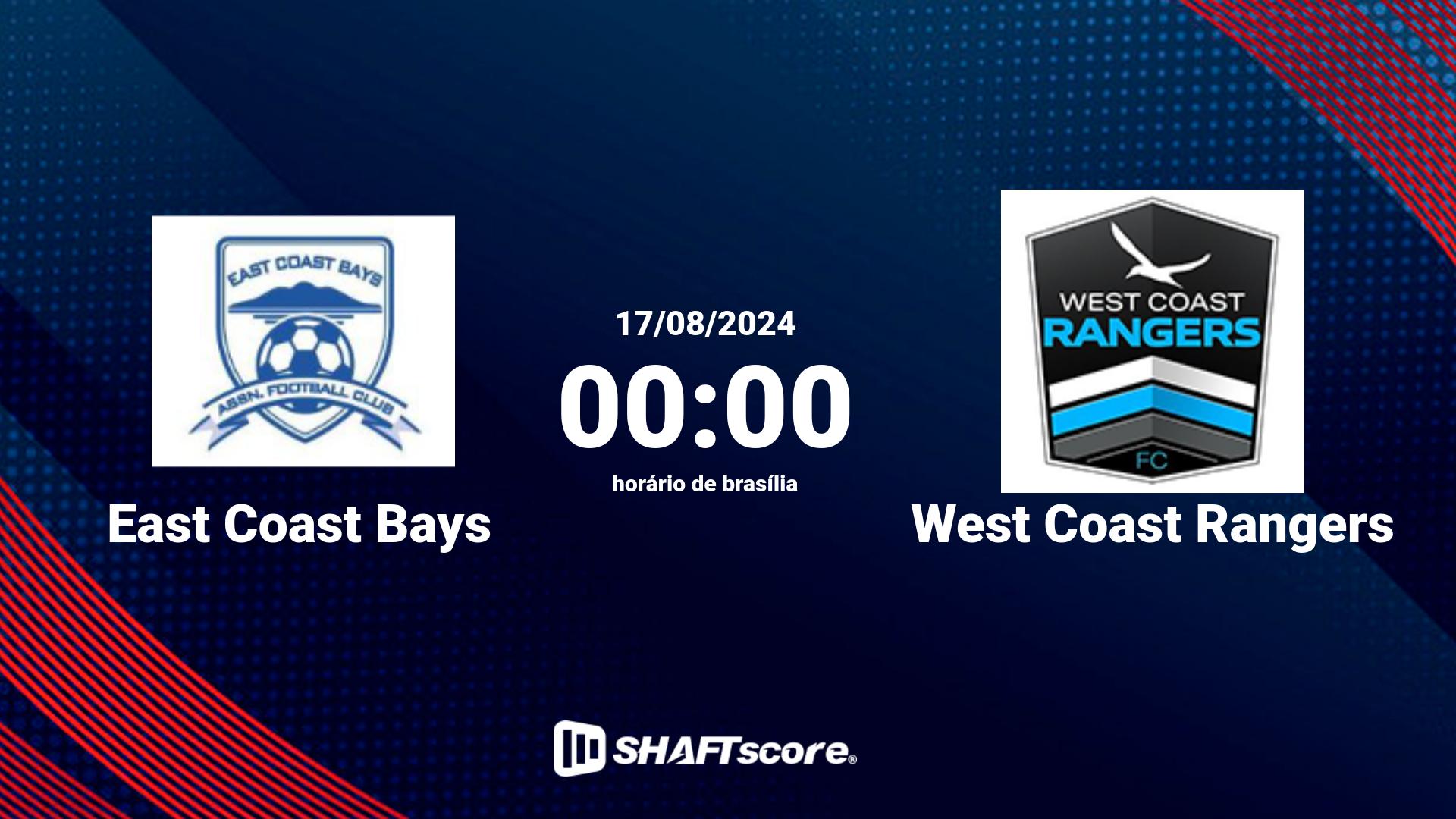 Estatísticas do jogo East Coast Bays vs West Coast Rangers 17.08 00:00