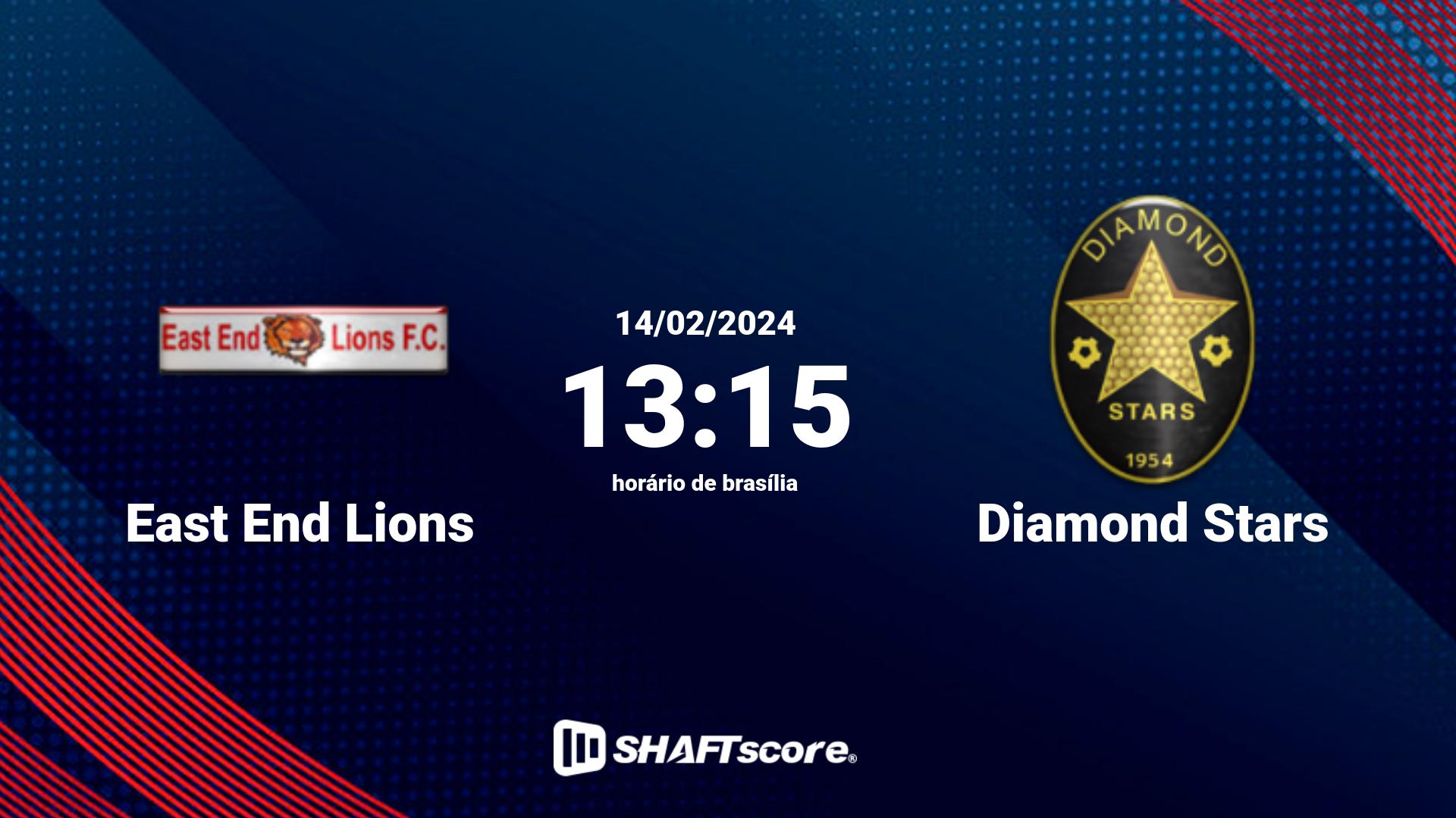 Estatísticas do jogo East End Lions vs Diamond Stars 14.02 13:15