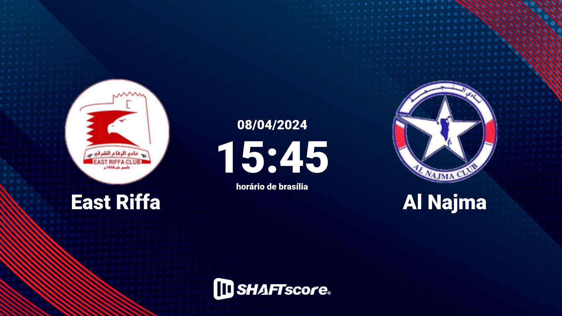 Estatísticas do jogo East Riffa vs Al Najma 08.04 15:45