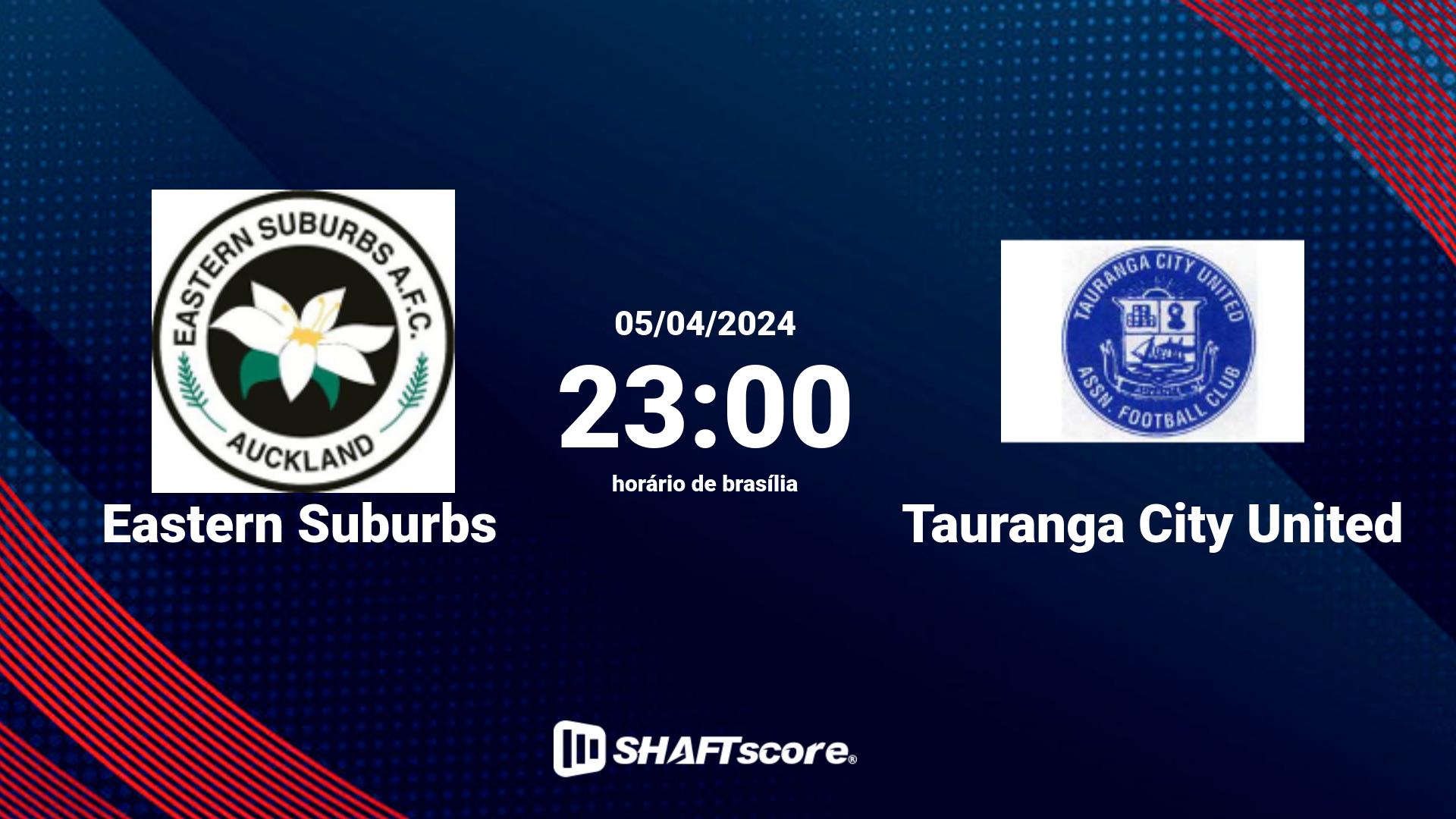 Estatísticas do jogo Eastern Suburbs vs Tauranga City United 05.04 23:00