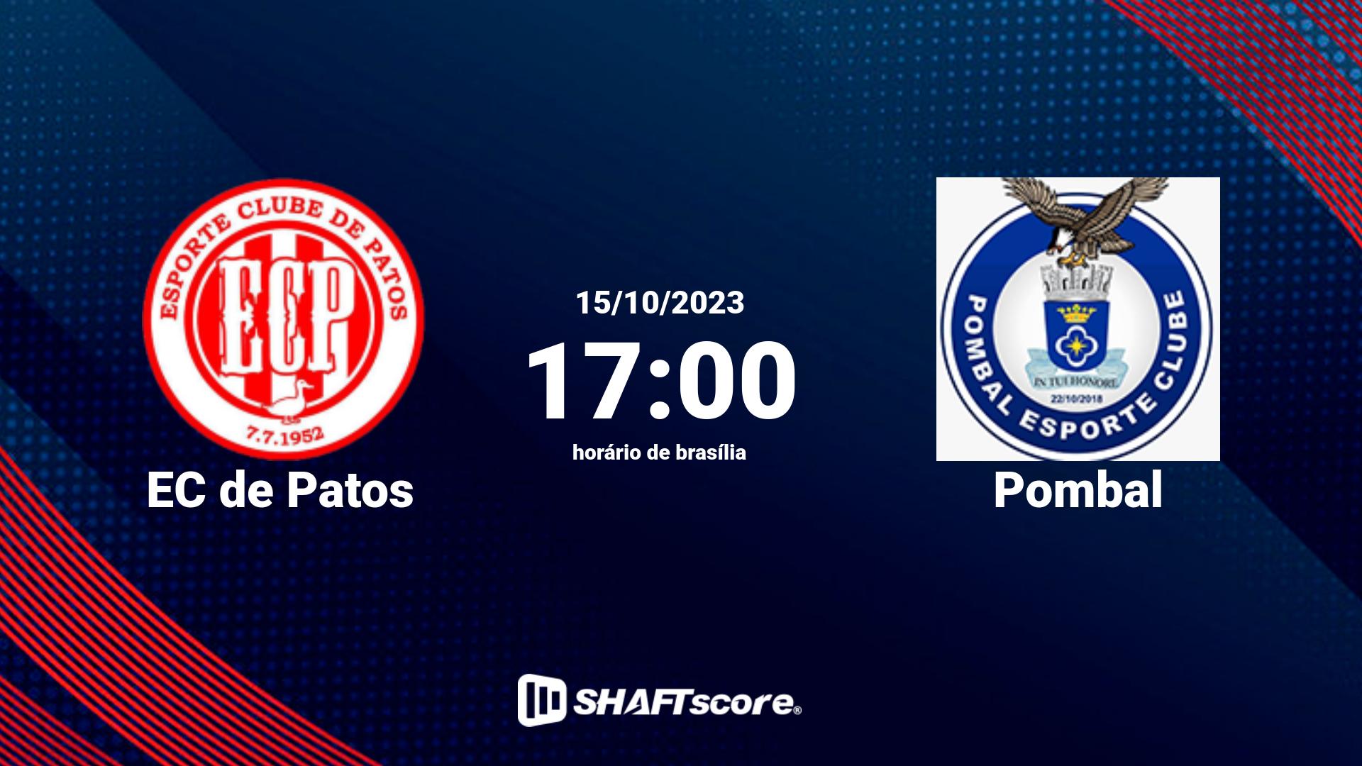 Estatísticas do jogo EC de Patos vs Pombal 15.10 17:00