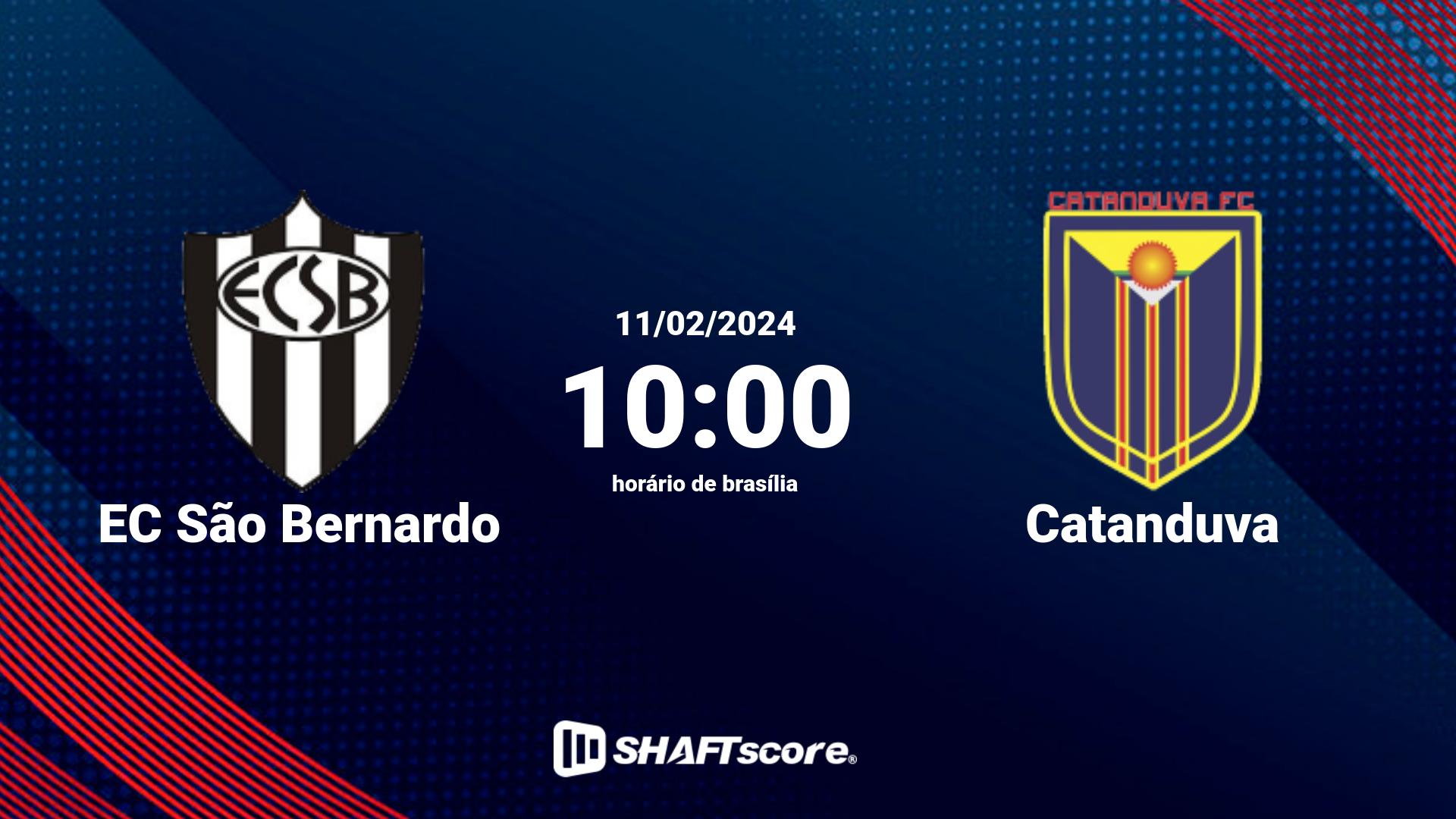 Estatísticas do jogo EC São Bernardo vs Catanduva 11.02 10:00