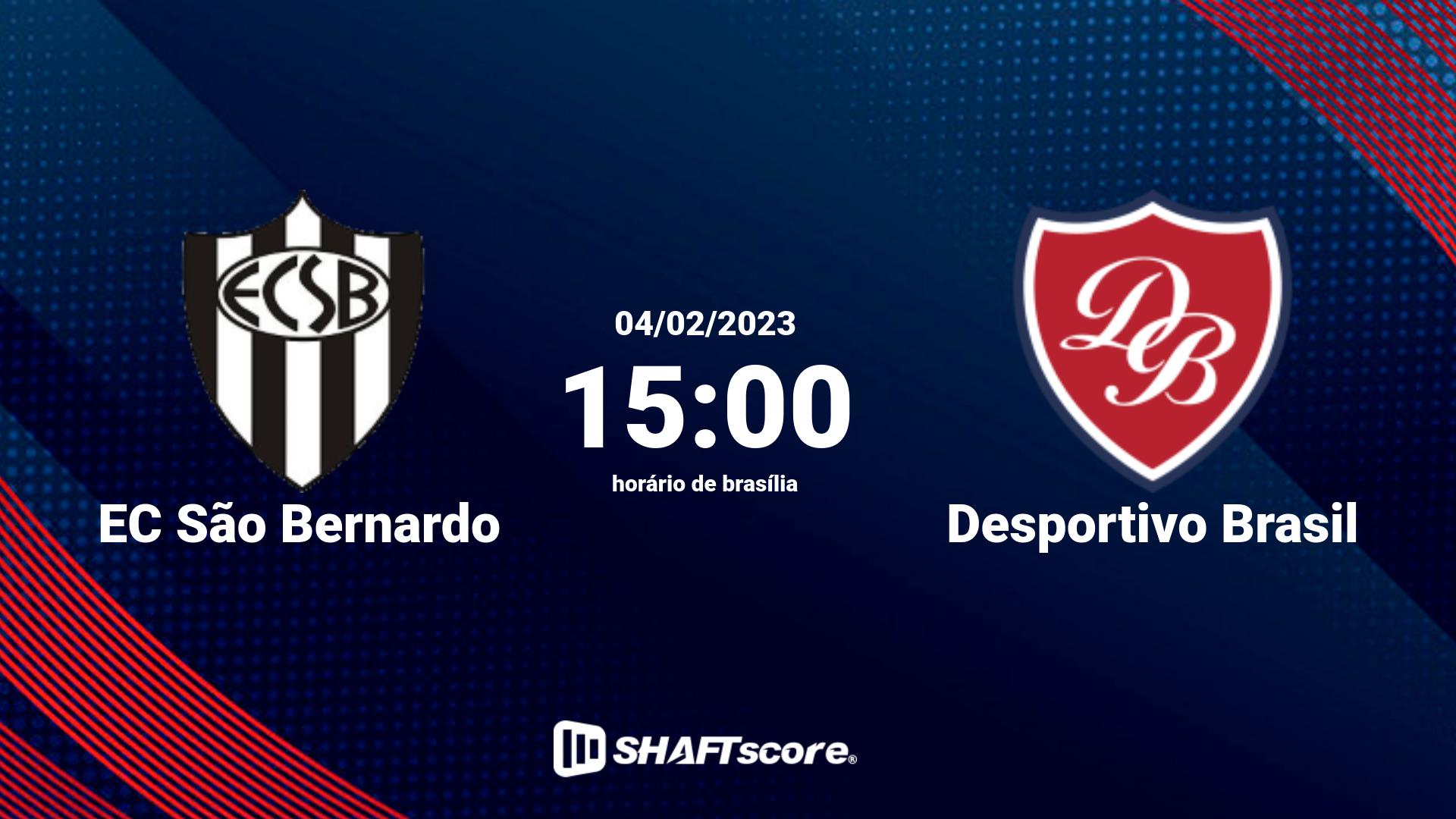 Estatísticas do jogo EC São Bernardo vs Desportivo Brasil 04.02 15:00