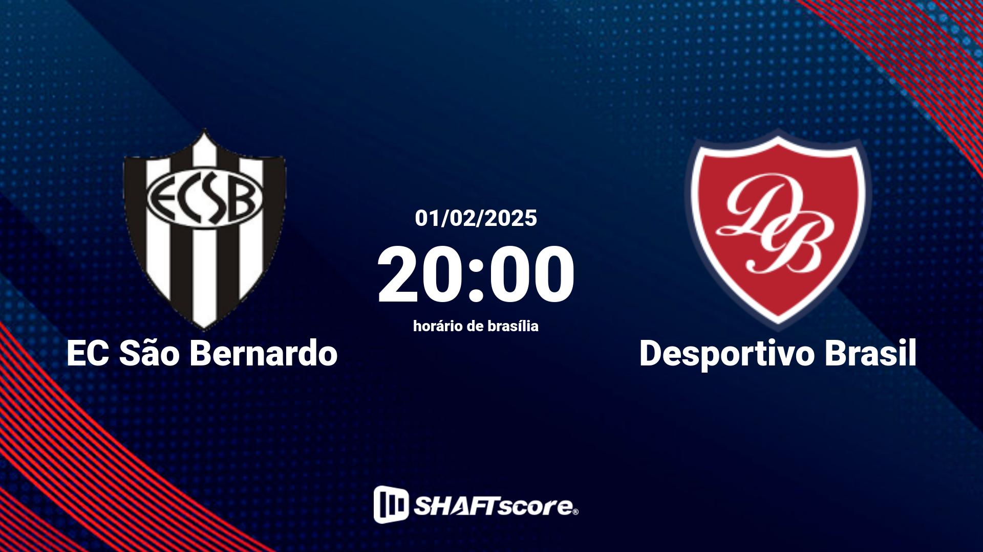 Estatísticas do jogo EC São Bernardo vs Desportivo Brasil 01.02 20:00