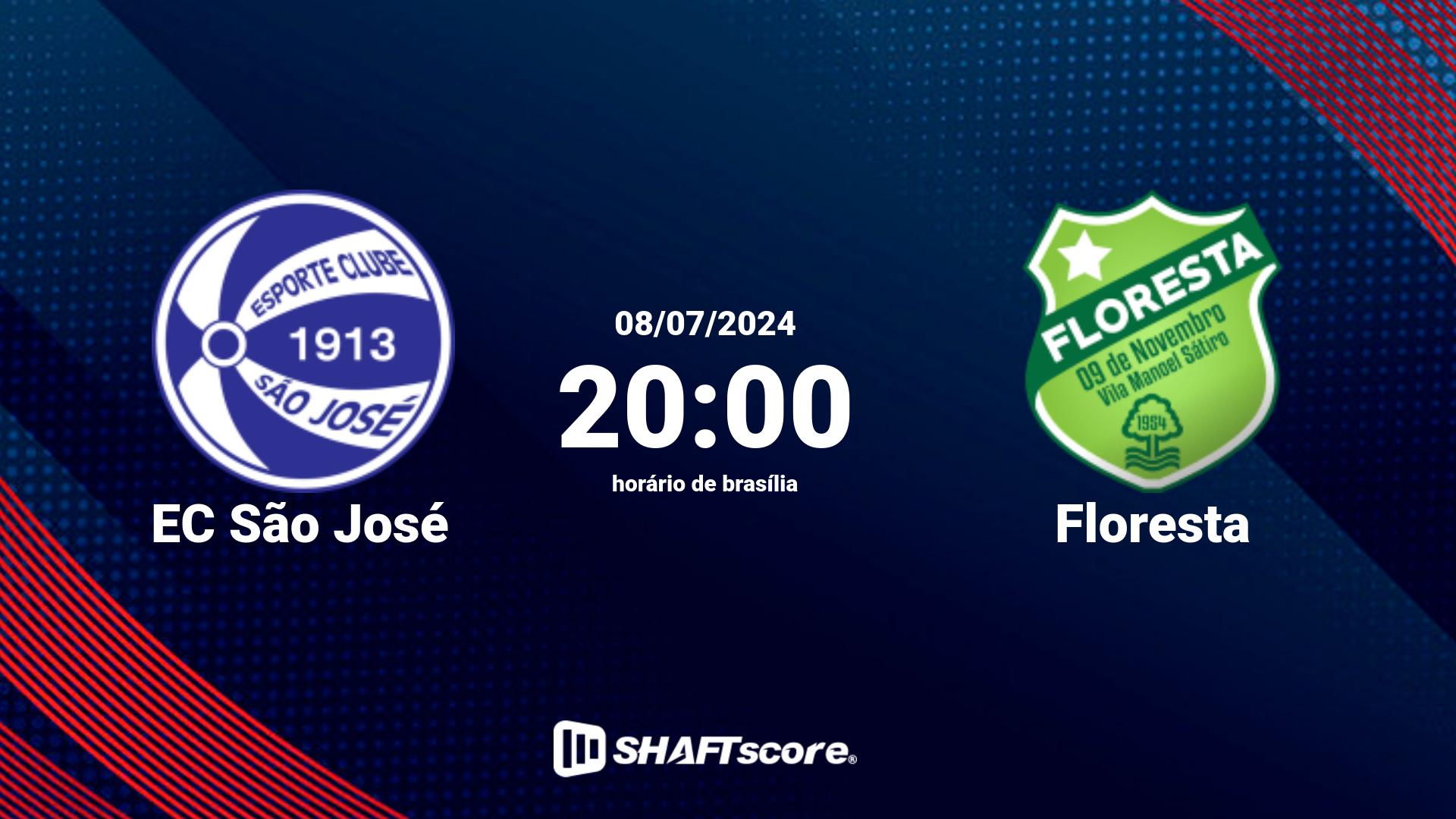 Estatísticas do jogo EC São José vs Floresta 08.07 20:00