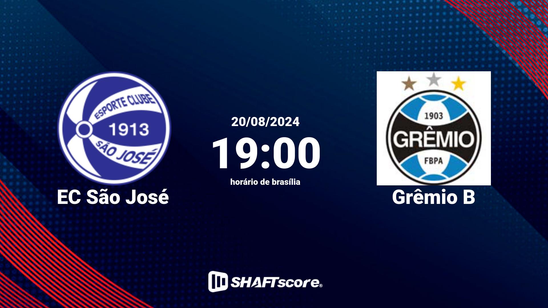 Estatísticas do jogo EC São José vs Grêmio B 22.09 15:00