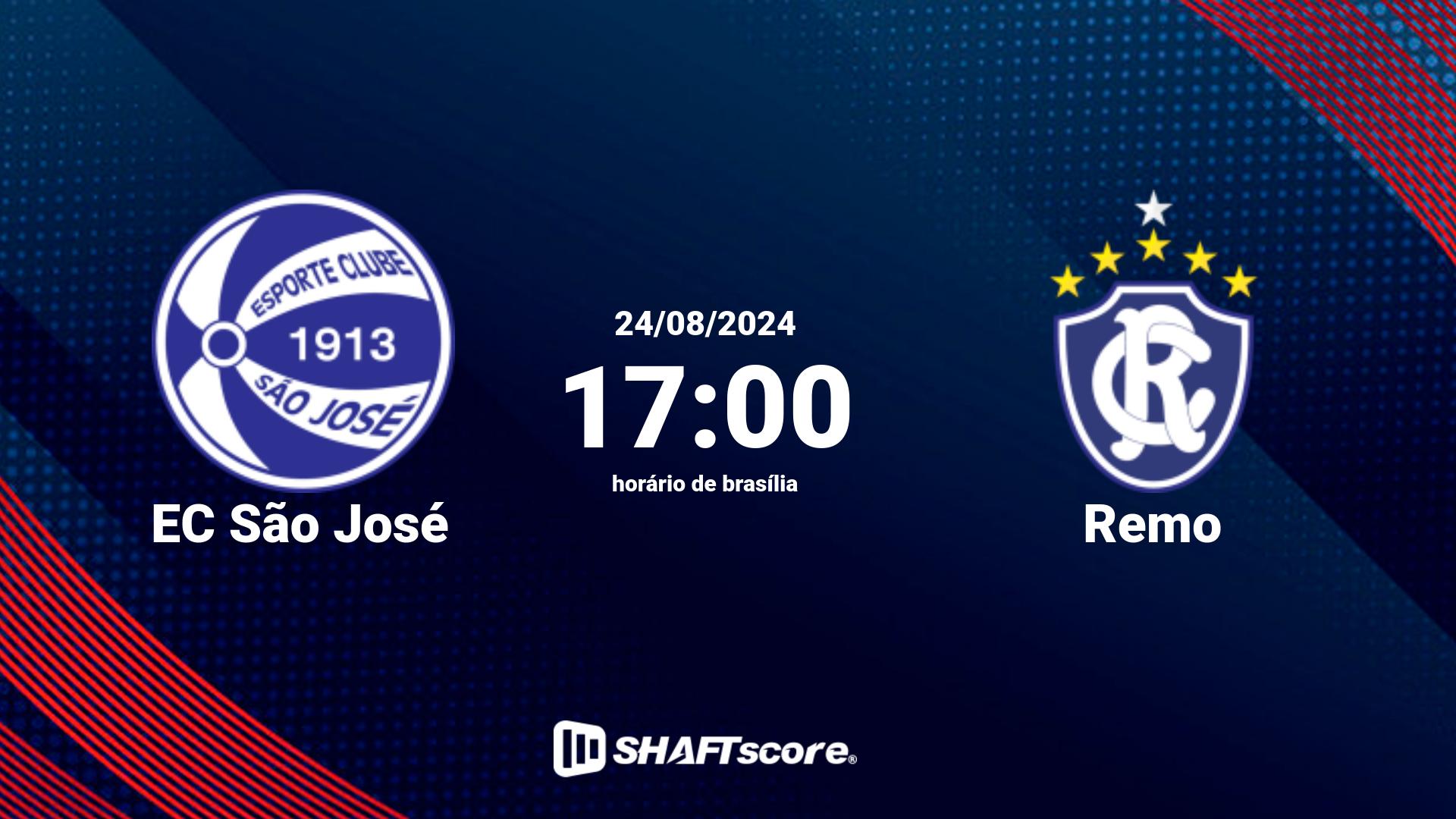 Estatísticas do jogo EC São José vs Remo 24.08 17:00