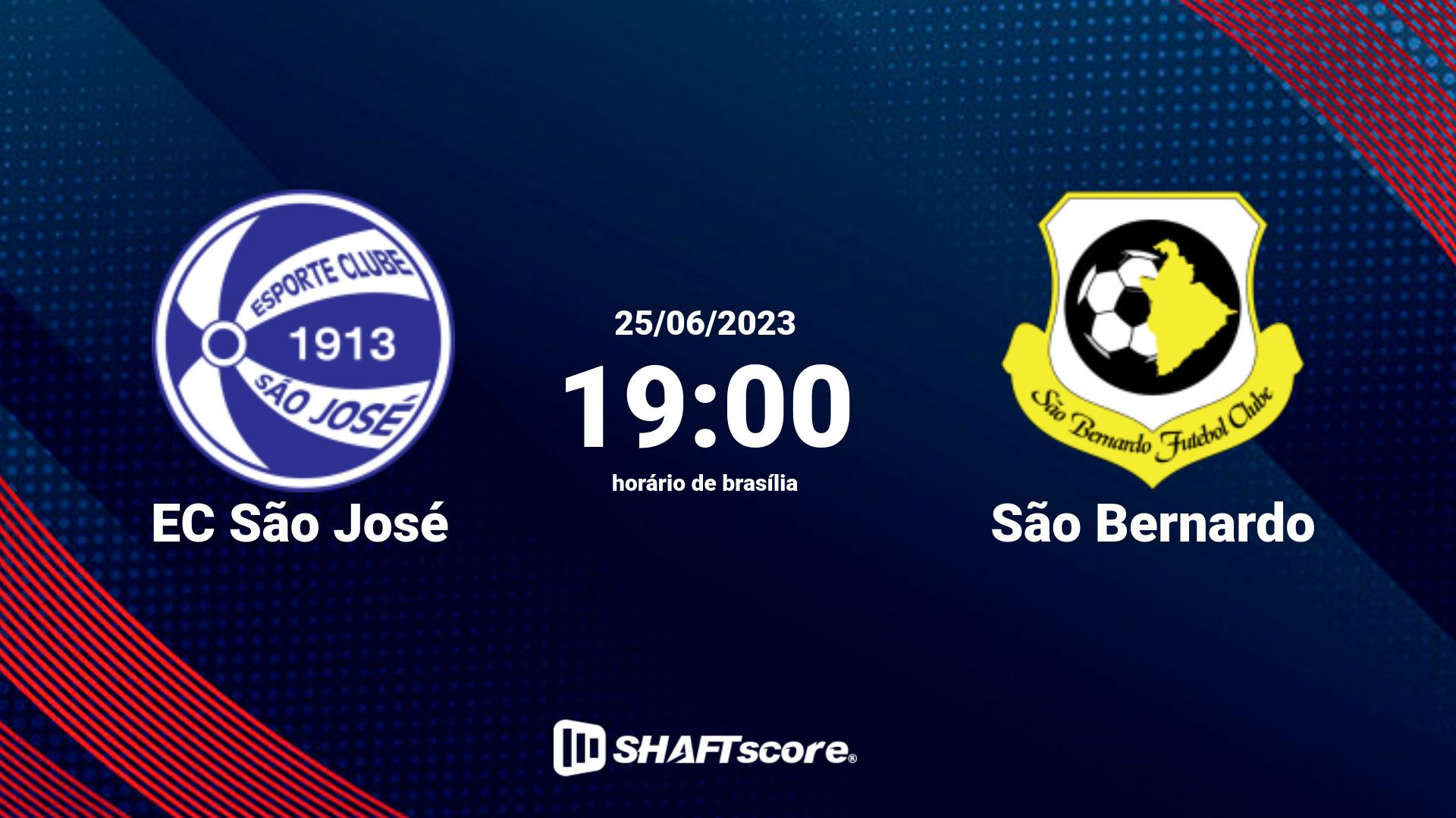 Estatísticas do jogo EC São José vs São Bernardo 25.06 19:00