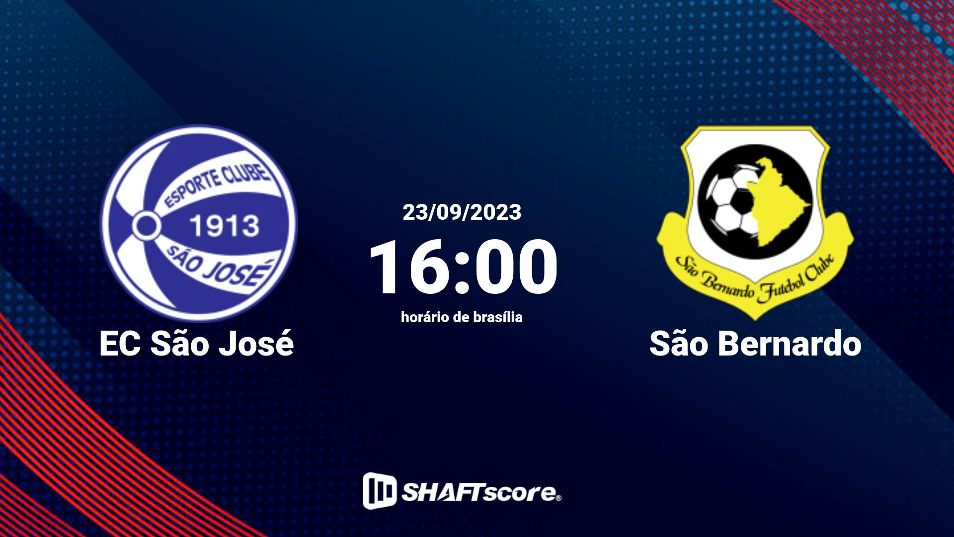 Estatísticas do jogo EC São José vs São Bernardo 23.09 16:00