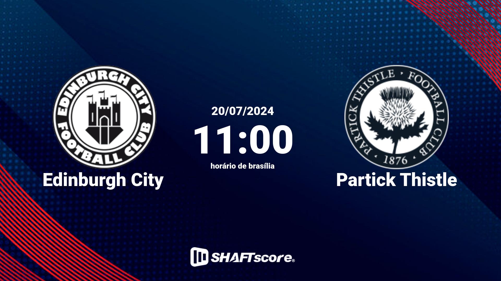 Estatísticas do jogo Edinburgh City vs Partick Thistle 20.07 11:00