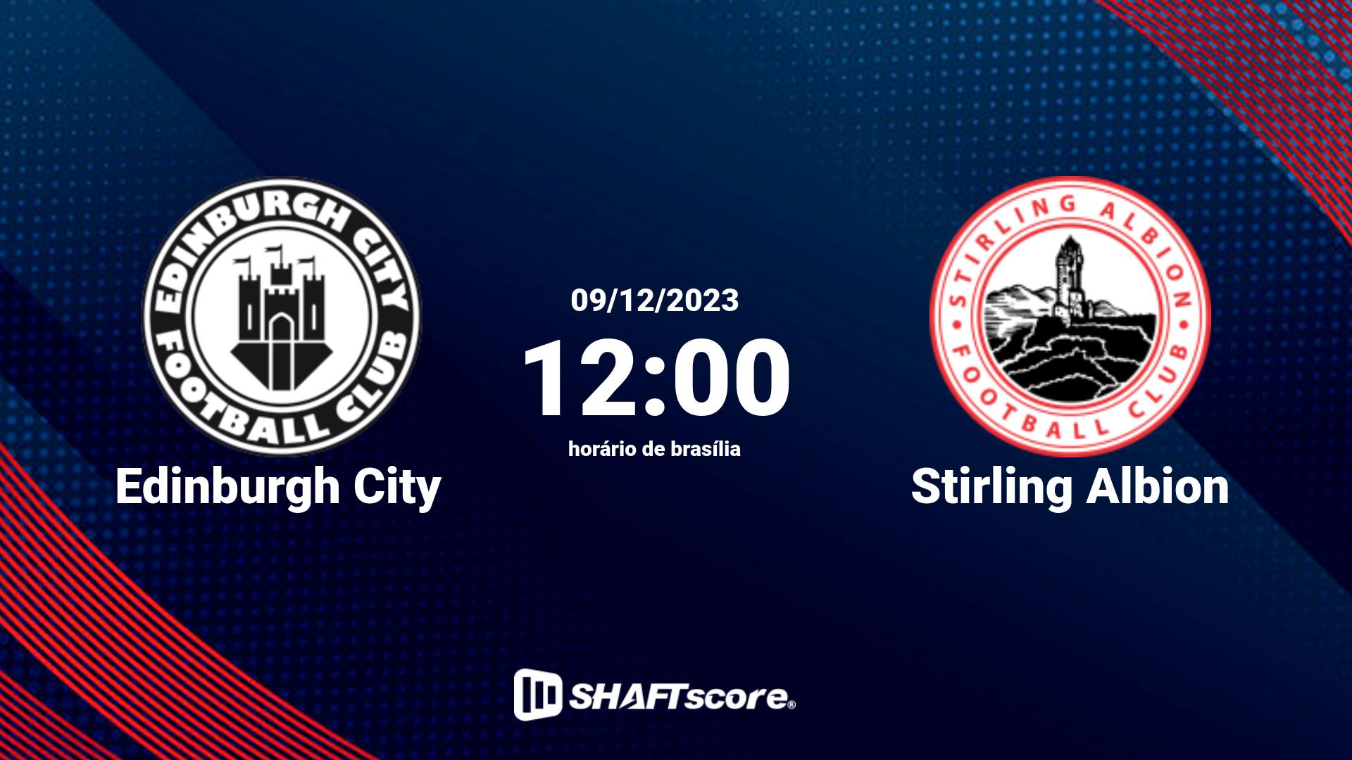 Estatísticas do jogo Edinburgh City vs Stirling Albion 09.12 12:00