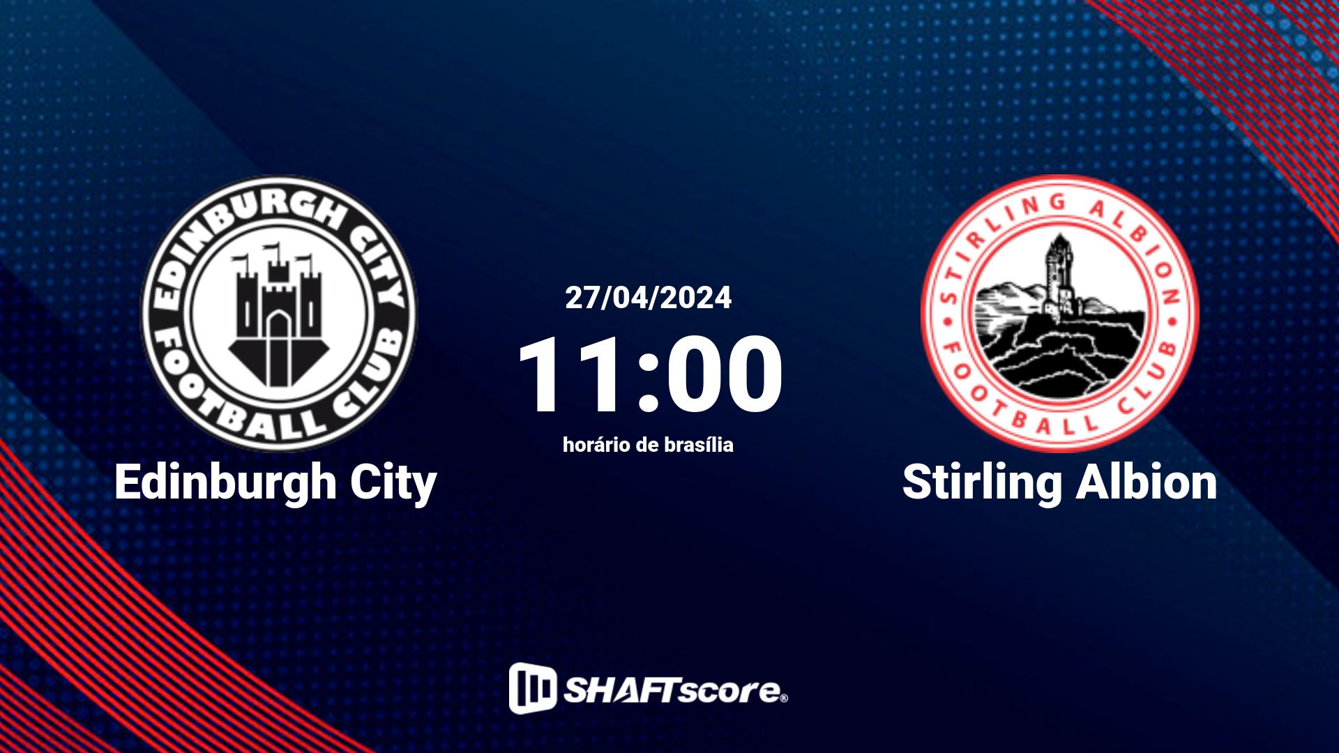 Estatísticas do jogo Edinburgh City vs Stirling Albion 27.04 11:00