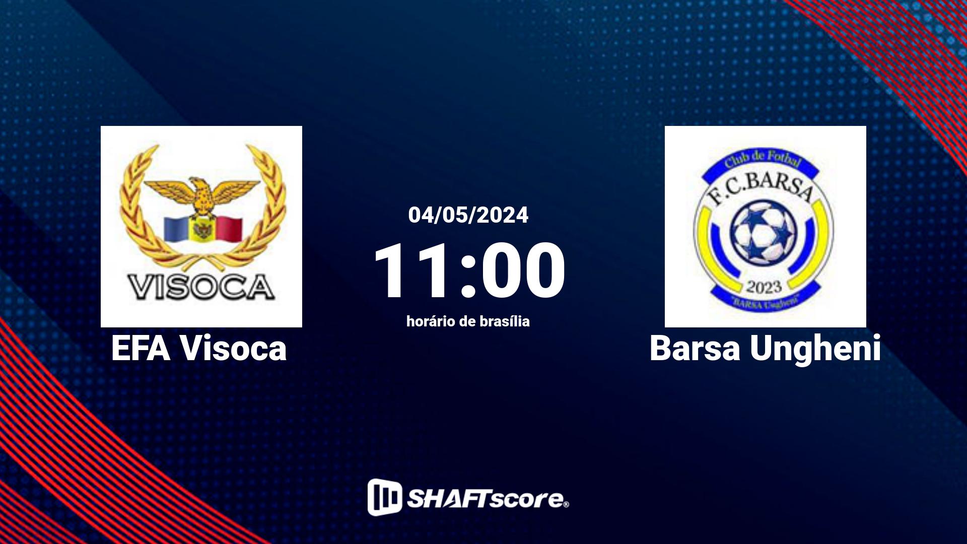 Estatísticas do jogo EFA Visoca vs Barsa Ungheni 04.05 11:00