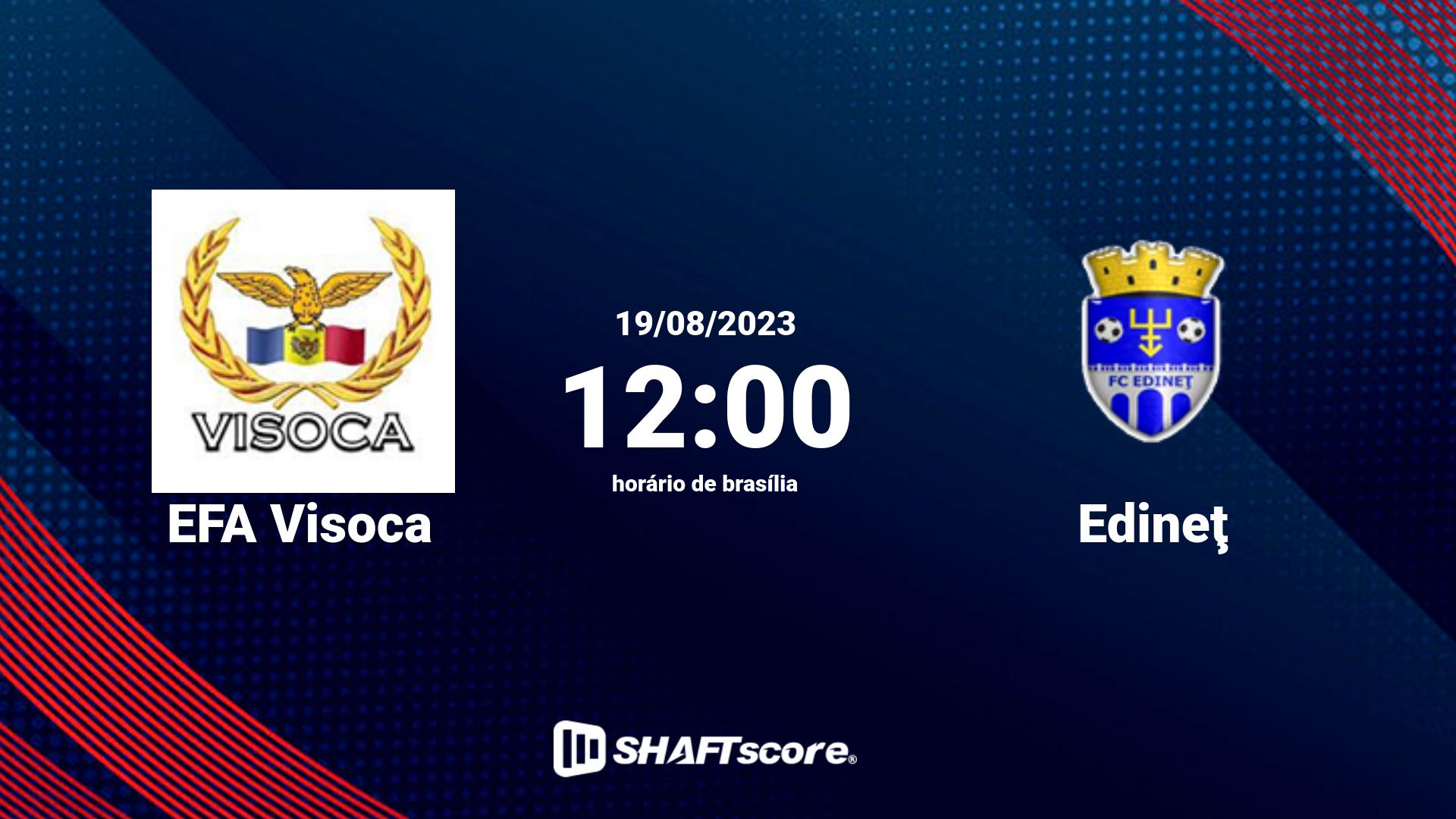 Estatísticas do jogo EFA Visoca vs Edineţ 19.08 12:00