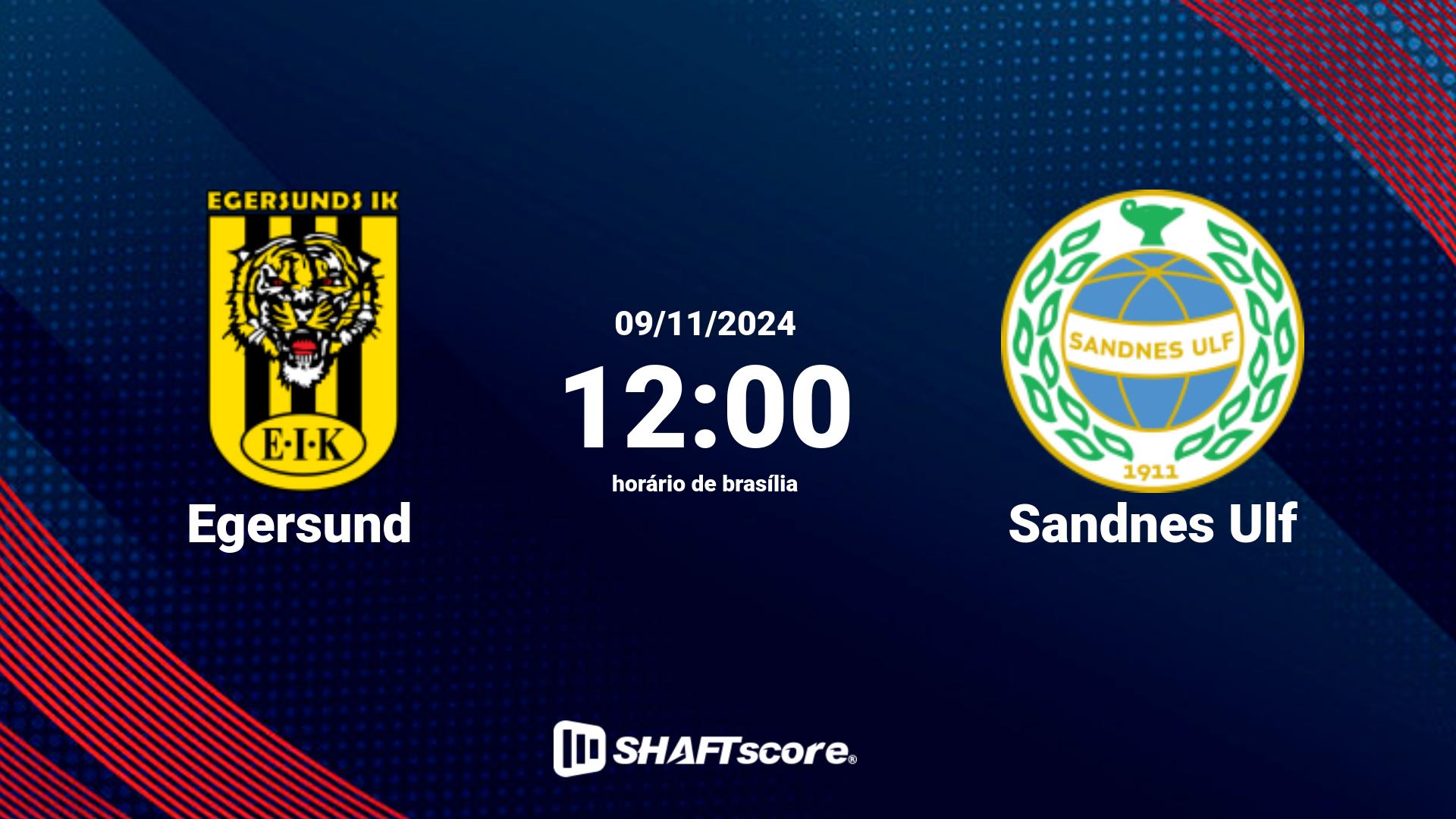 Estatísticas do jogo Egersund vs Sandnes Ulf 09.11 12:00