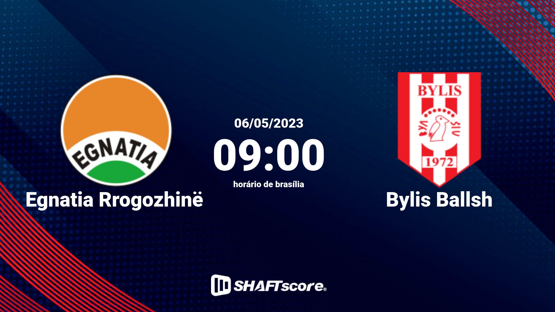 Estatísticas do jogo Egnatia Rrogozhinë vs Bylis Ballsh 06.05 09:00