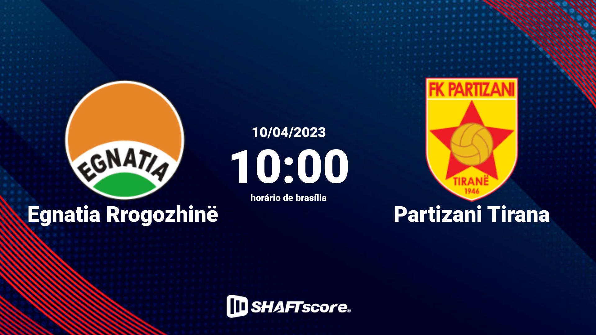 Estatísticas do jogo Egnatia Rrogozhinë vs Partizani Tirana 10.04 10:00