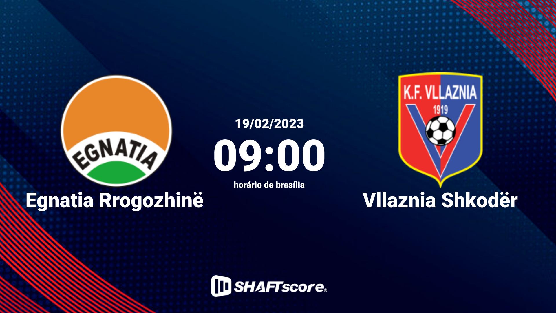 Estatísticas do jogo Egnatia Rrogozhinë vs Vllaznia Shkodër 19.02 09:00