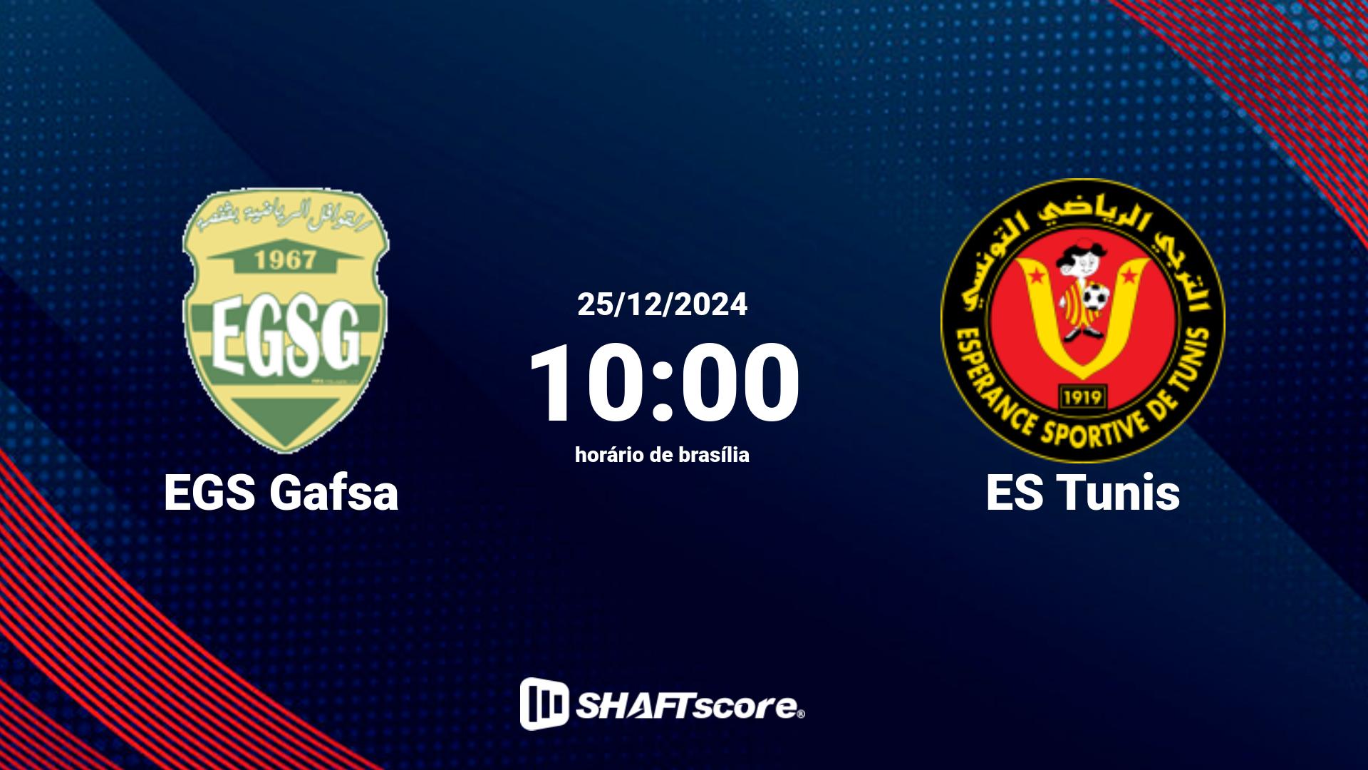 Estatísticas do jogo EGS Gafsa vs ES Tunis 25.12 10:00