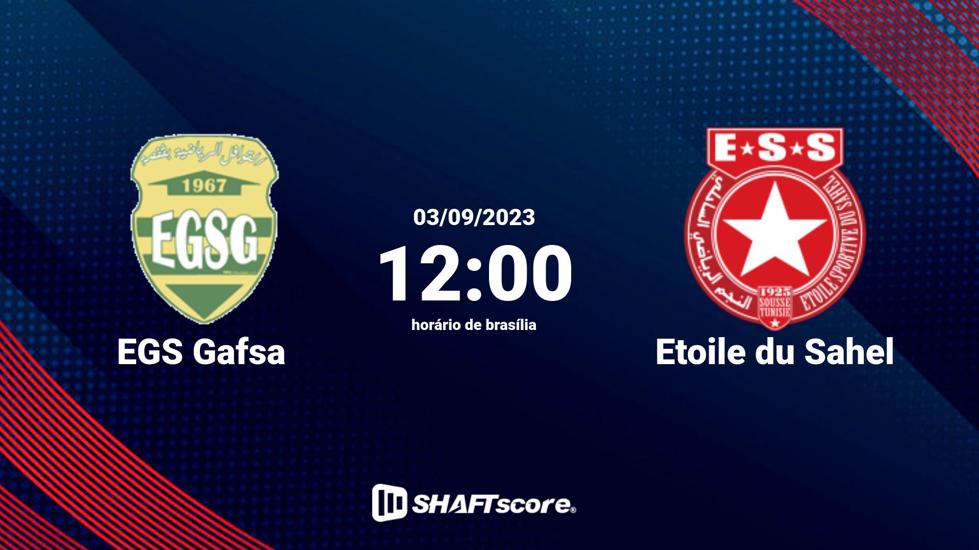 Estatísticas do jogo EGS Gafsa vs Etoile du Sahel 03.09 12:00