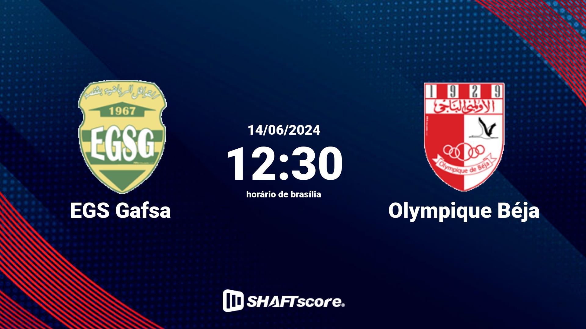 Estatísticas do jogo EGS Gafsa vs Olympique Béja 14.06 12:30