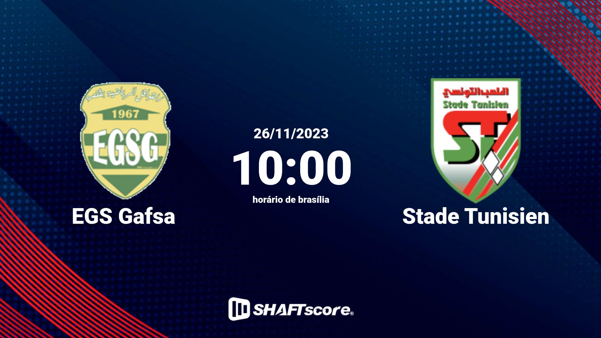 Estatísticas do jogo EGS Gafsa vs Stade Tunisien 26.11 10:00