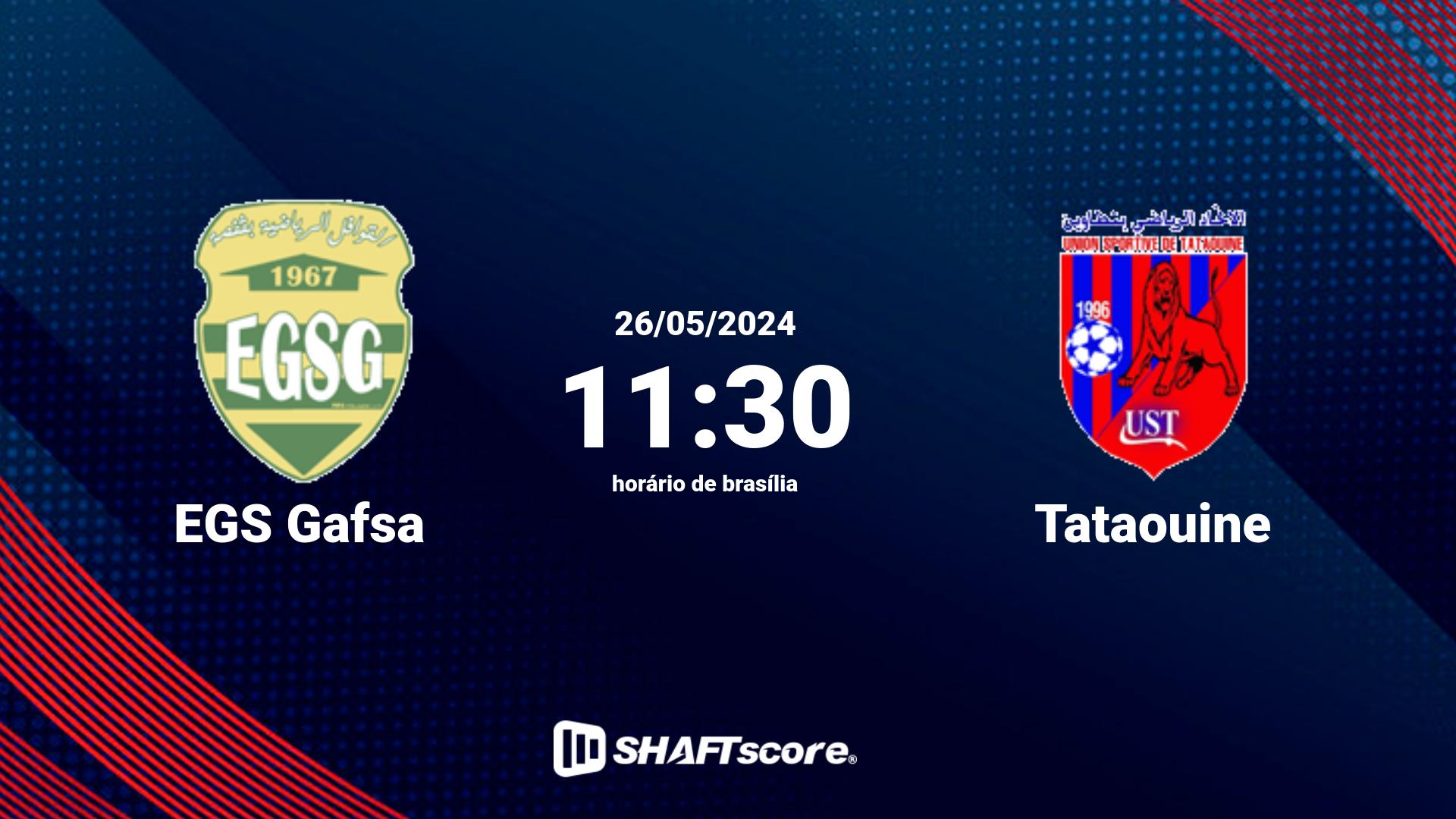 Estatísticas do jogo EGS Gafsa vs Tataouine 26.05 11:30