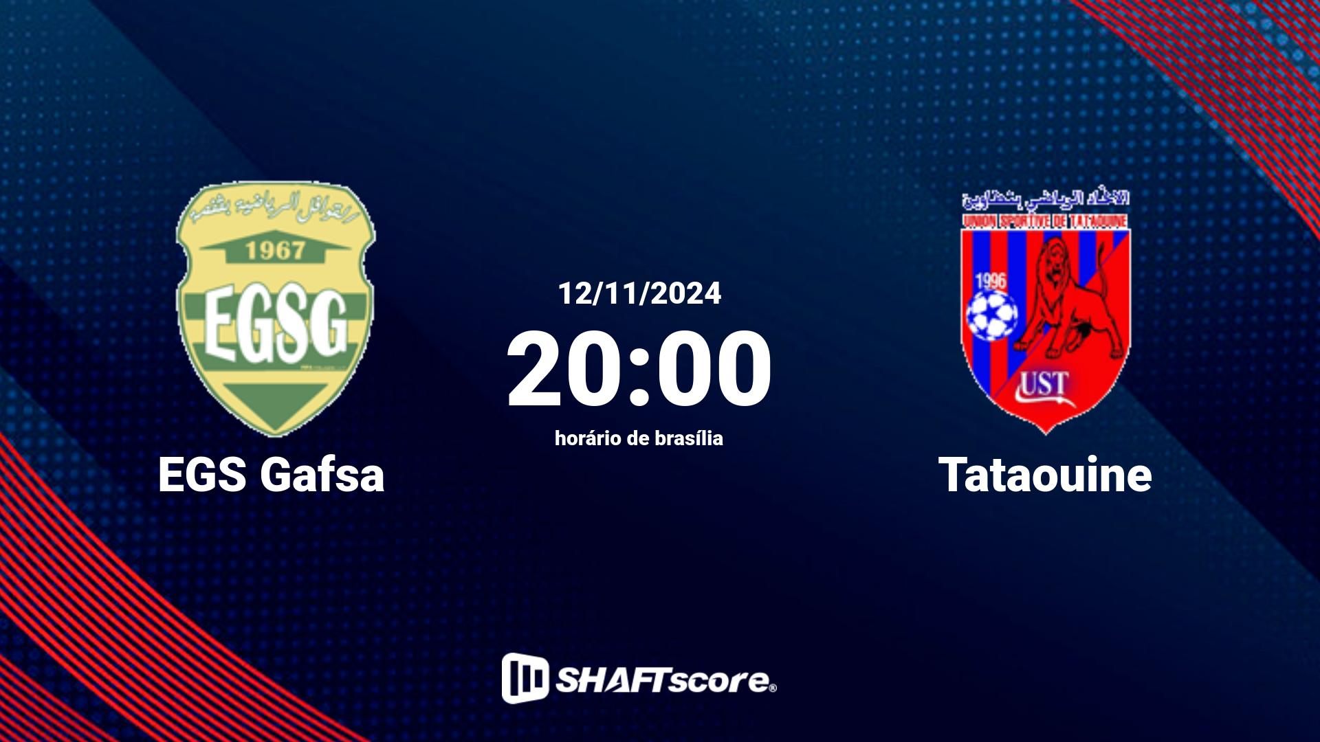 Estatísticas do jogo EGS Gafsa vs Tataouine 12.11 20:00