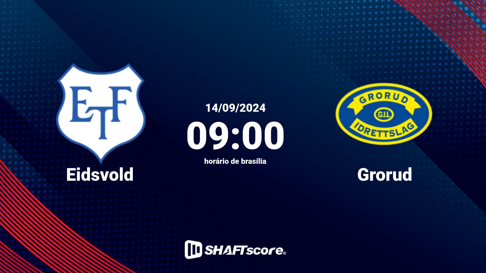 Estatísticas do jogo Eidsvold vs Grorud 14.09 09:00