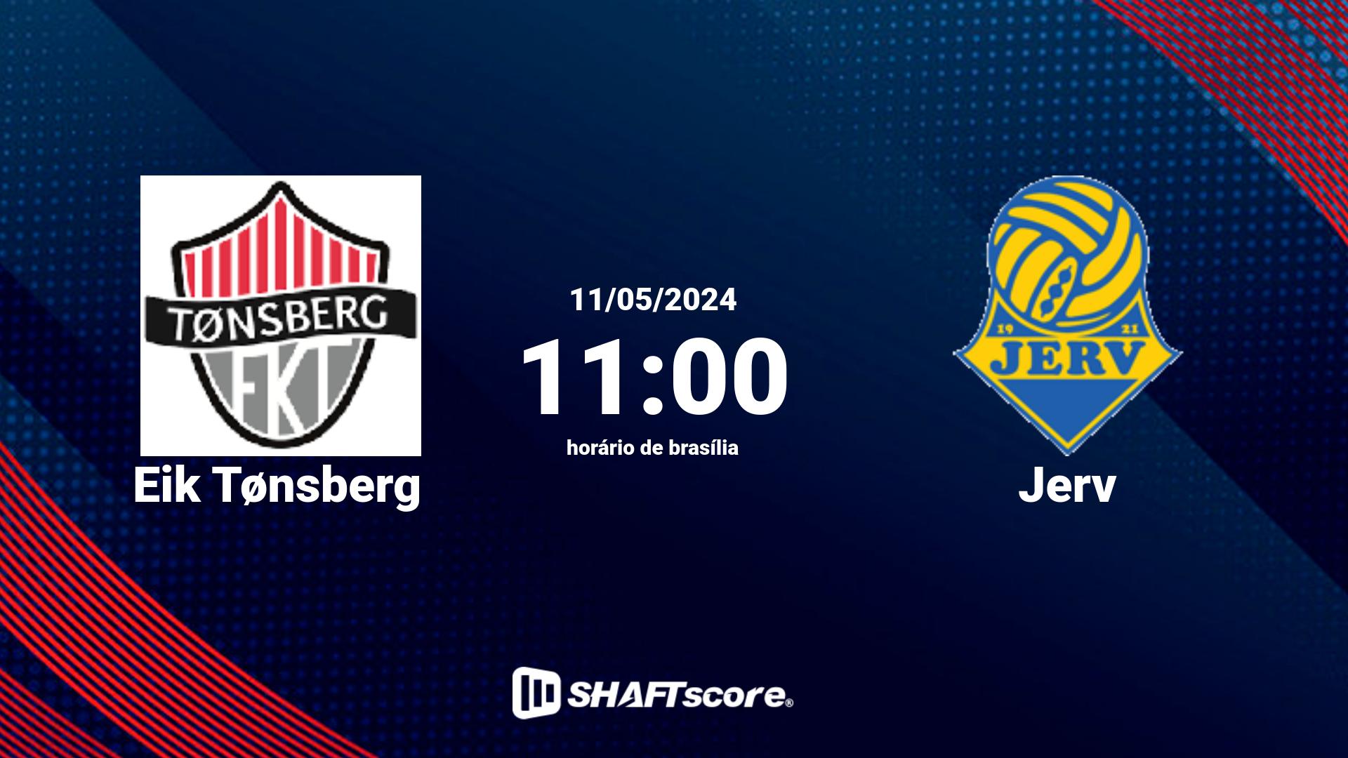 Estatísticas do jogo Eik Tønsberg vs Jerv 11.05 11:00