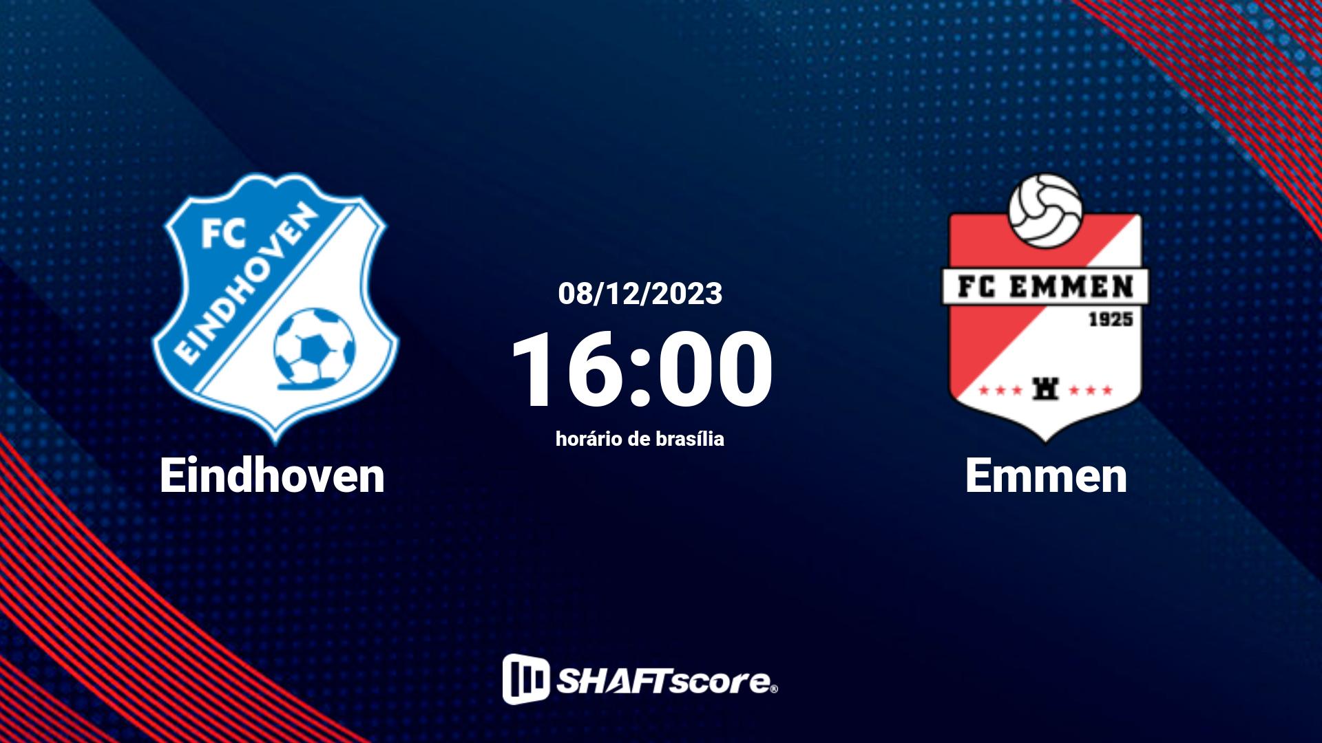 Estatísticas do jogo Eindhoven vs Emmen 08.12 16:00