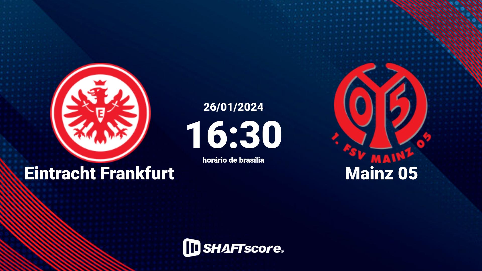 Estatísticas do jogo Eintracht Frankfurt vs Mainz 05 26.01 16:30