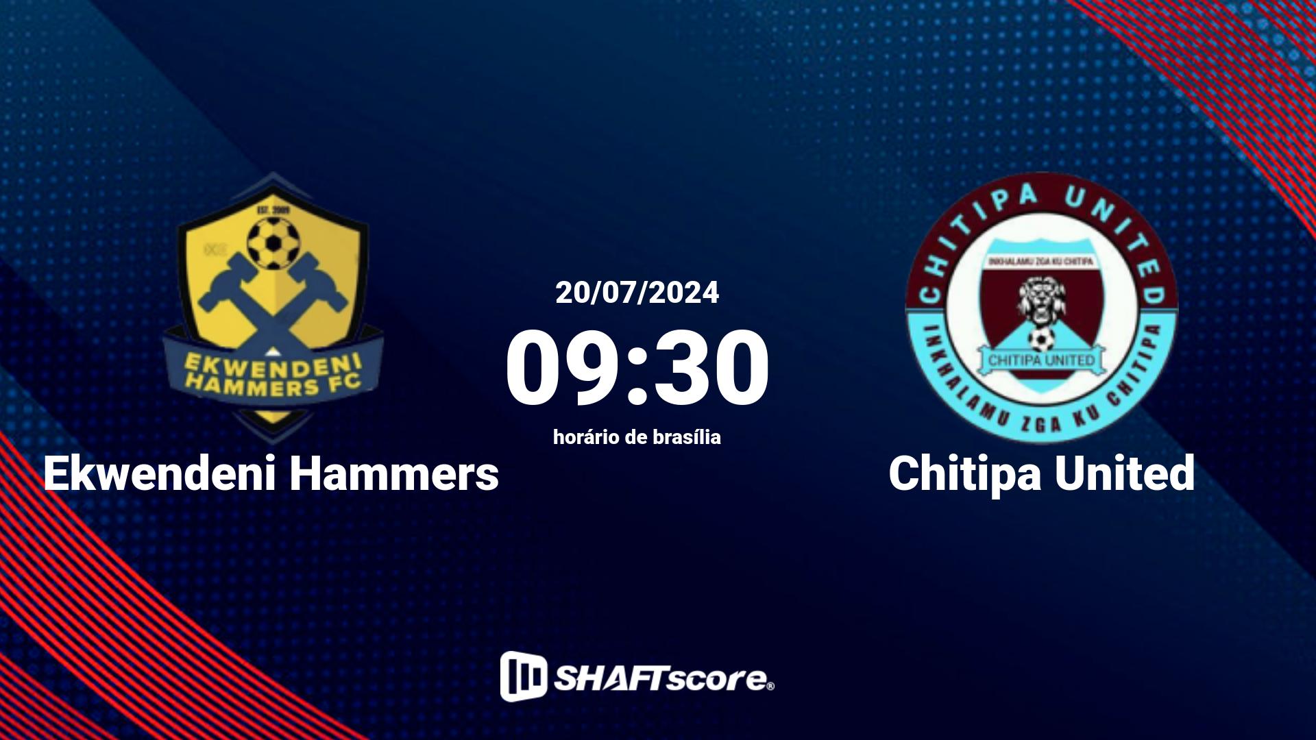 Estatísticas do jogo Ekwendeni Hammers vs Chitipa United 21.07 09:30