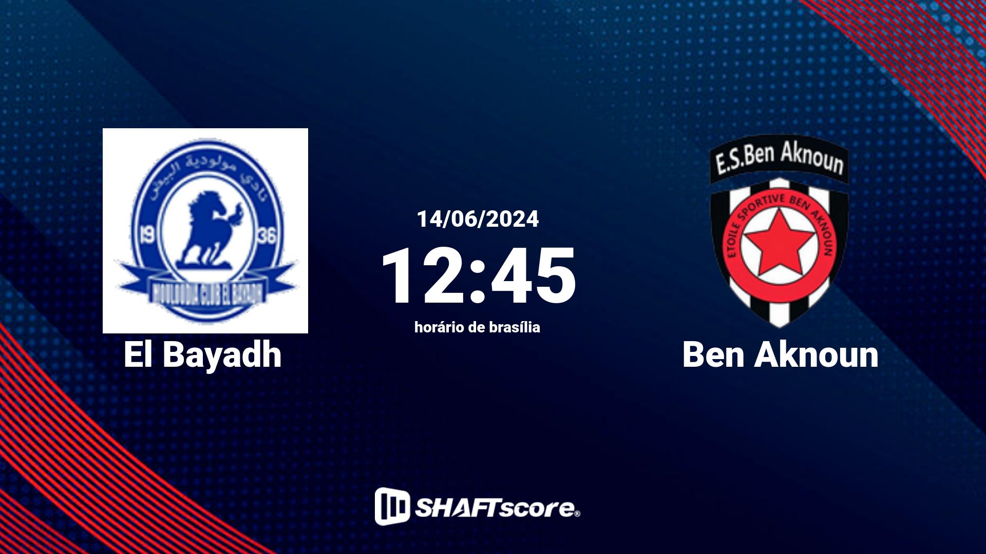 Estatísticas do jogo El Bayadh vs Ben Aknoun 14.06 12:45
