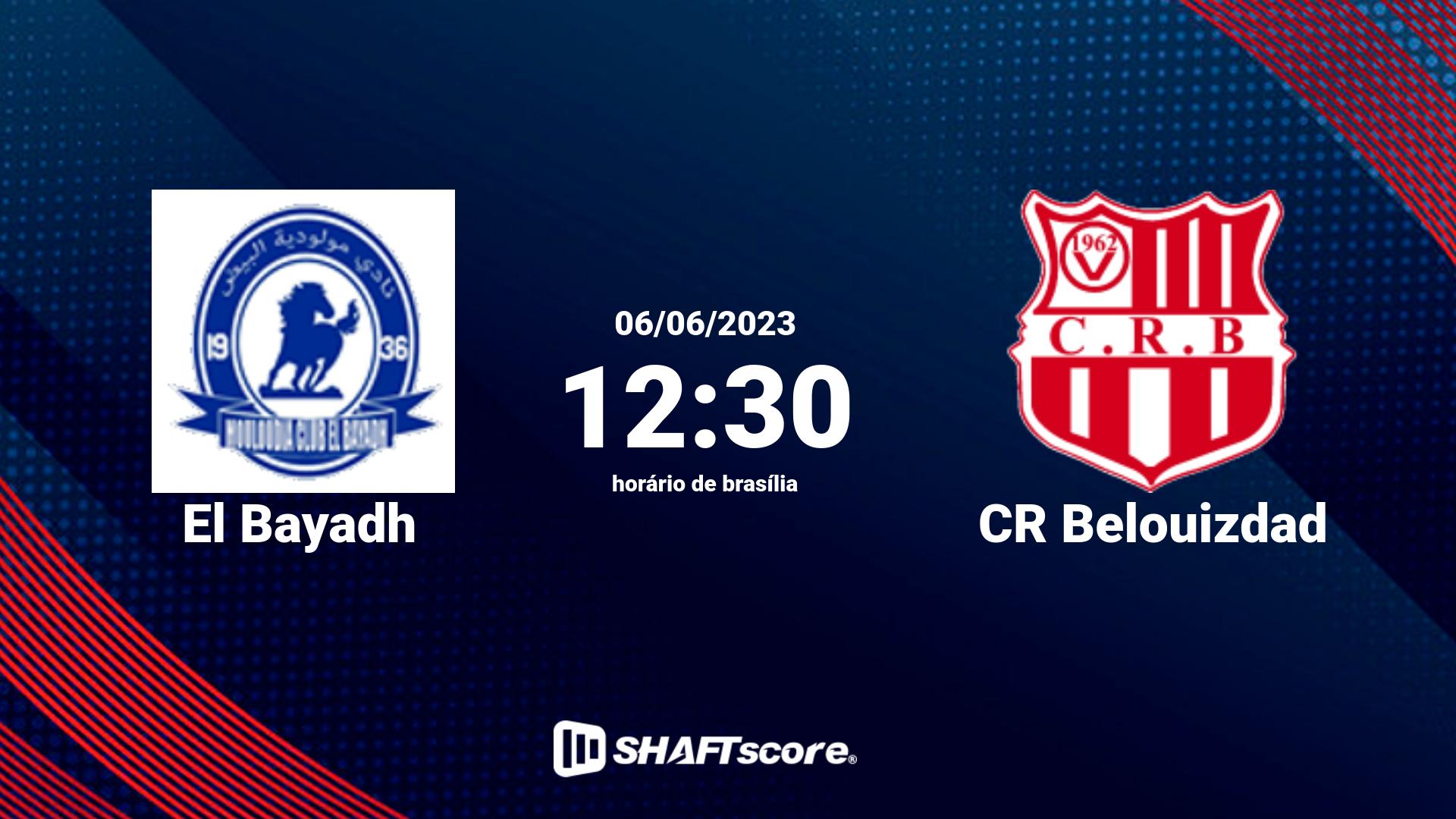 Estatísticas do jogo El Bayadh vs CR Belouizdad 06.06 12:30