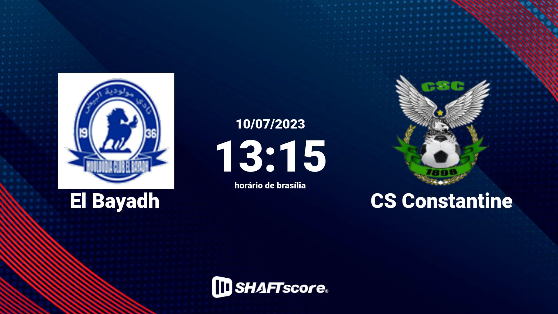 Estatísticas do jogo El Bayadh vs CS Constantine 10.07 13:15