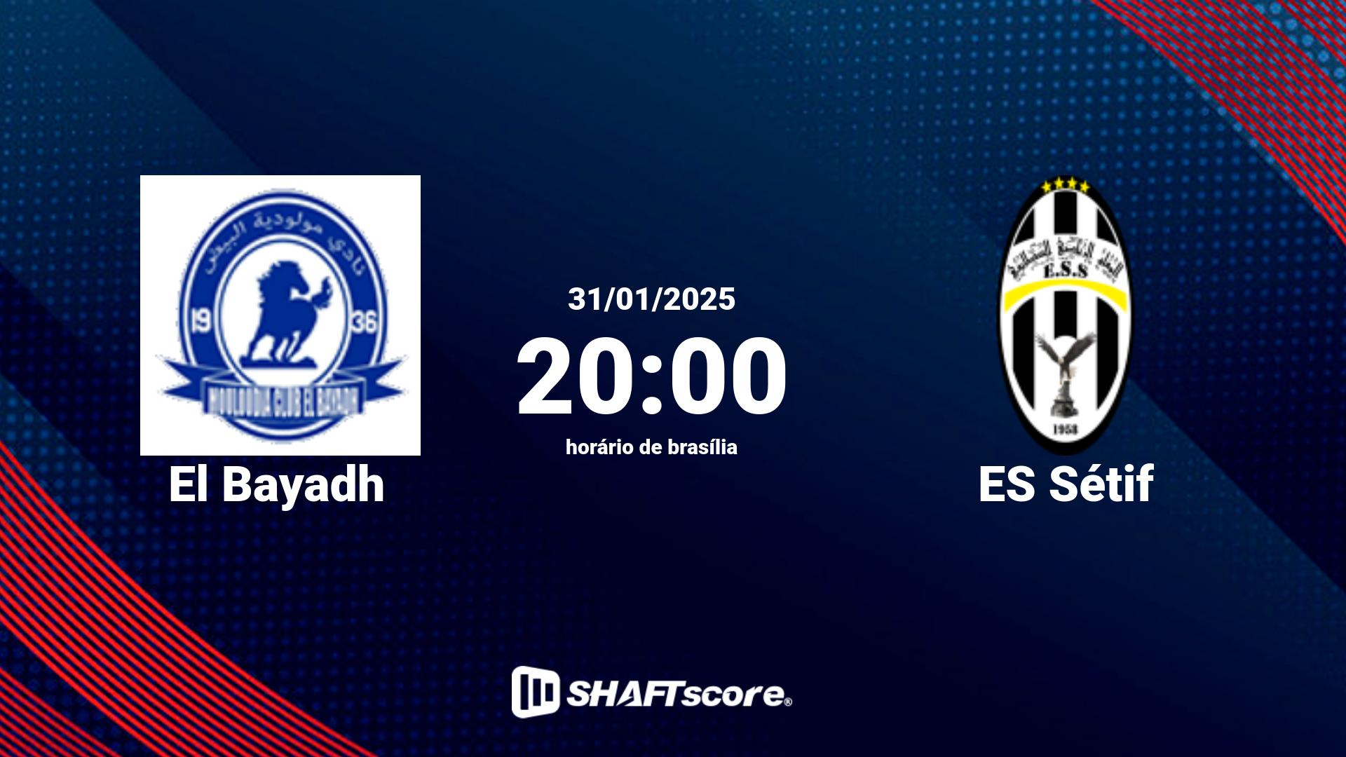 Estatísticas do jogo El Bayadh vs ES Sétif 31.01 20:00