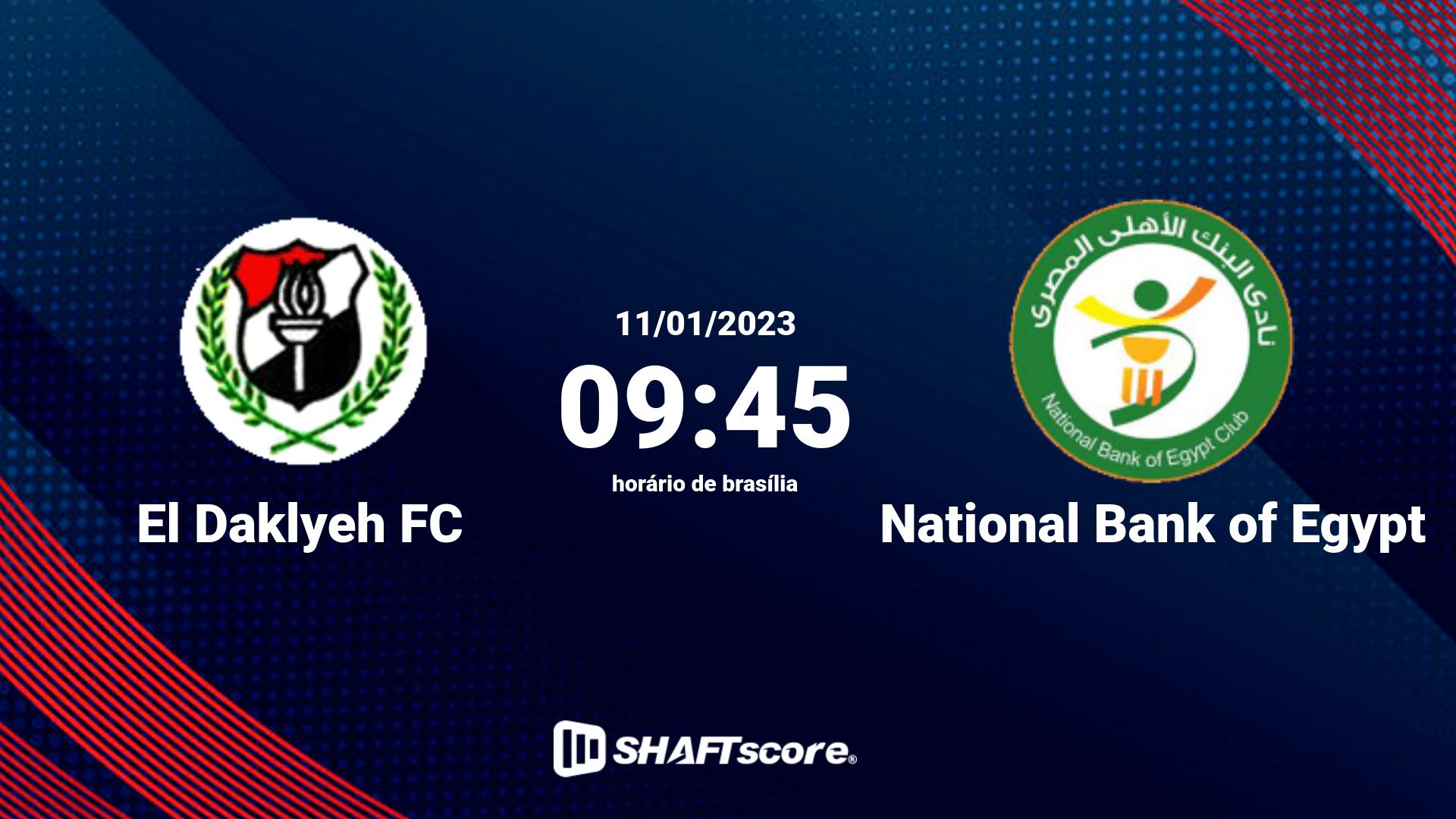 Estatísticas do jogo El Daklyeh FC vs National Bank of Egypt 11.01 09:45