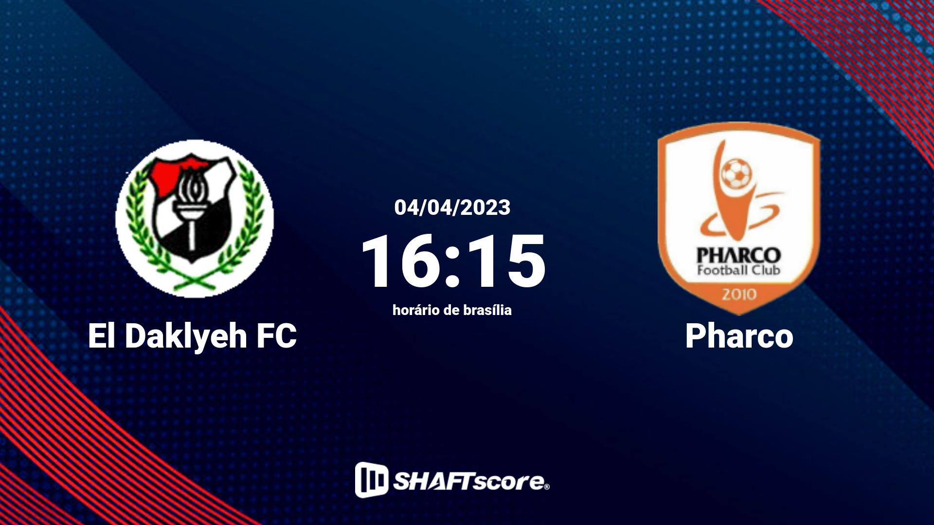 Estatísticas do jogo El Daklyeh FC vs Pharco 04.04 16:15