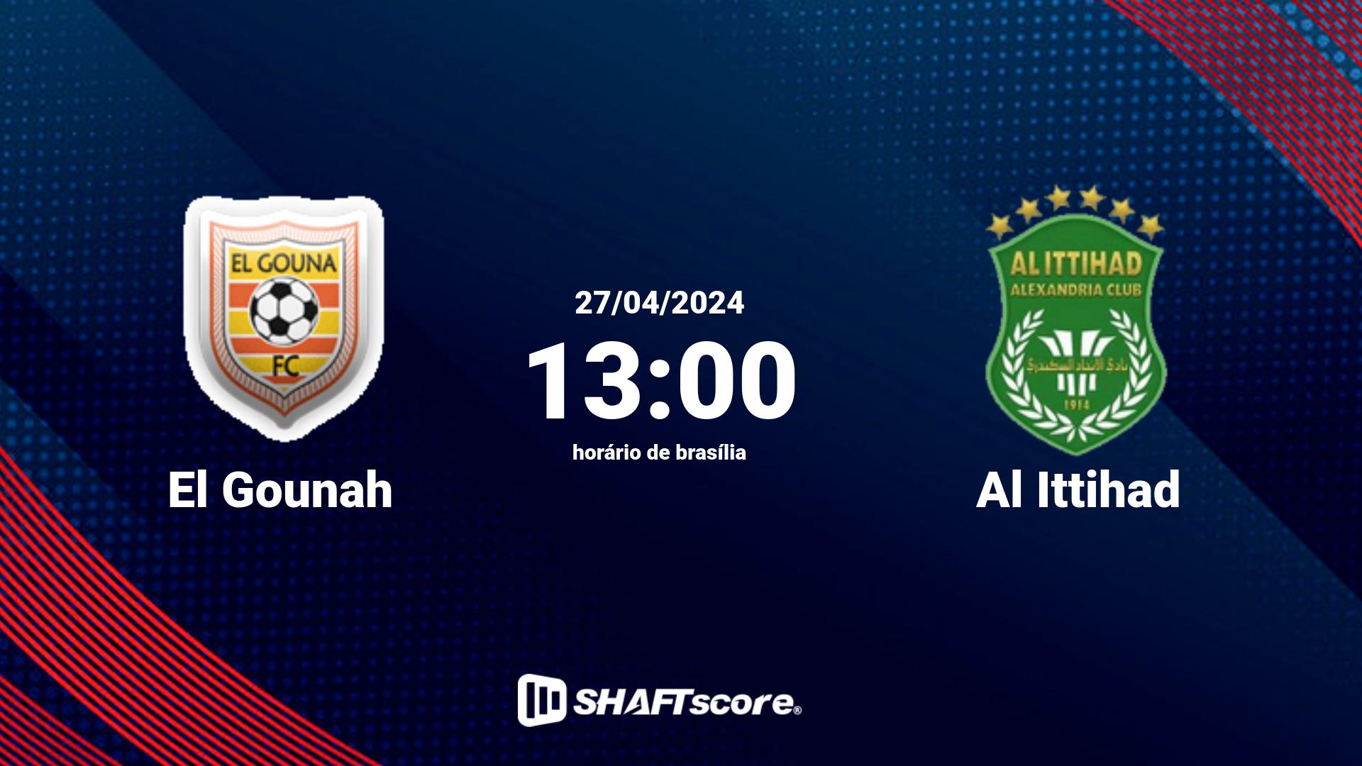 Estatísticas do jogo El Gounah vs Al Ittihad 27.04 13:00