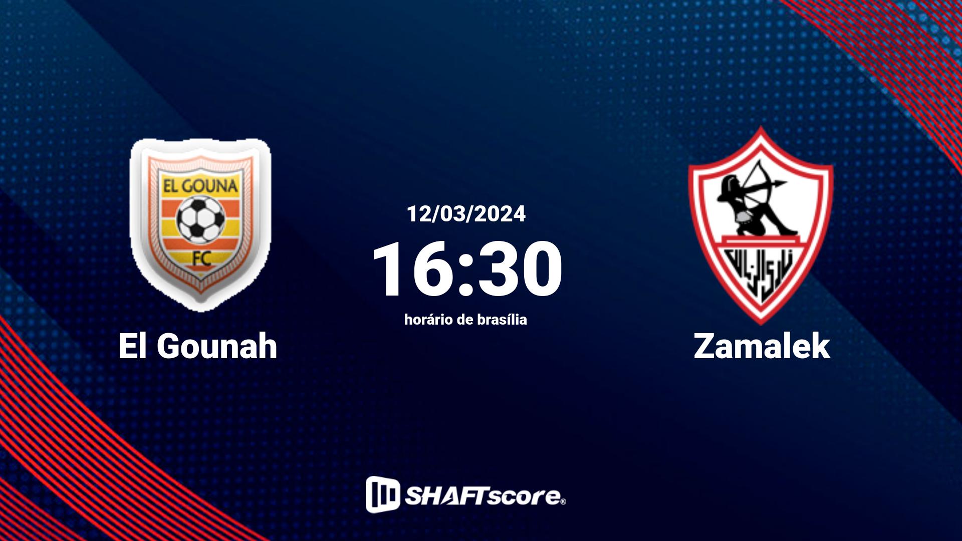 Estatísticas do jogo El Gounah vs Zamalek 12.03 16:30