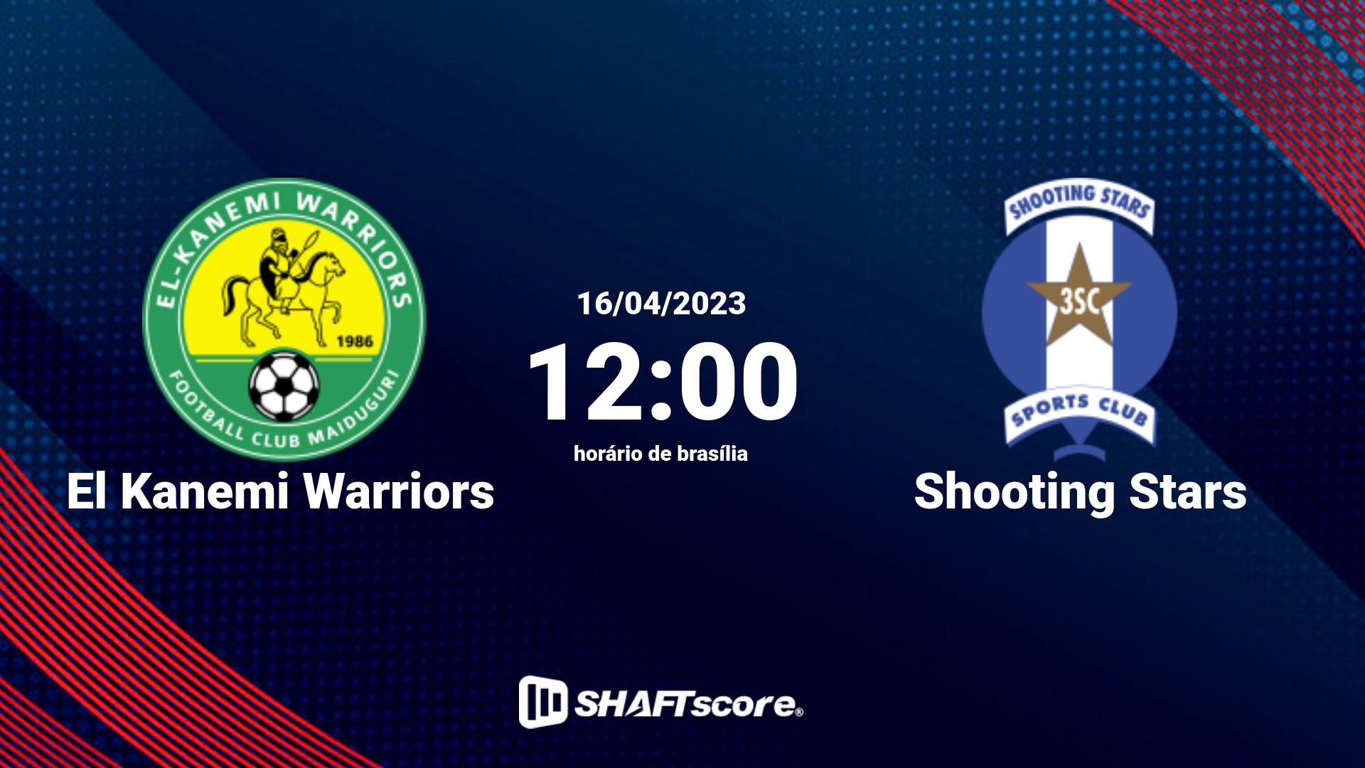 Estatísticas do jogo El Kanemi Warriors vs Shooting Stars 16.04 12:00