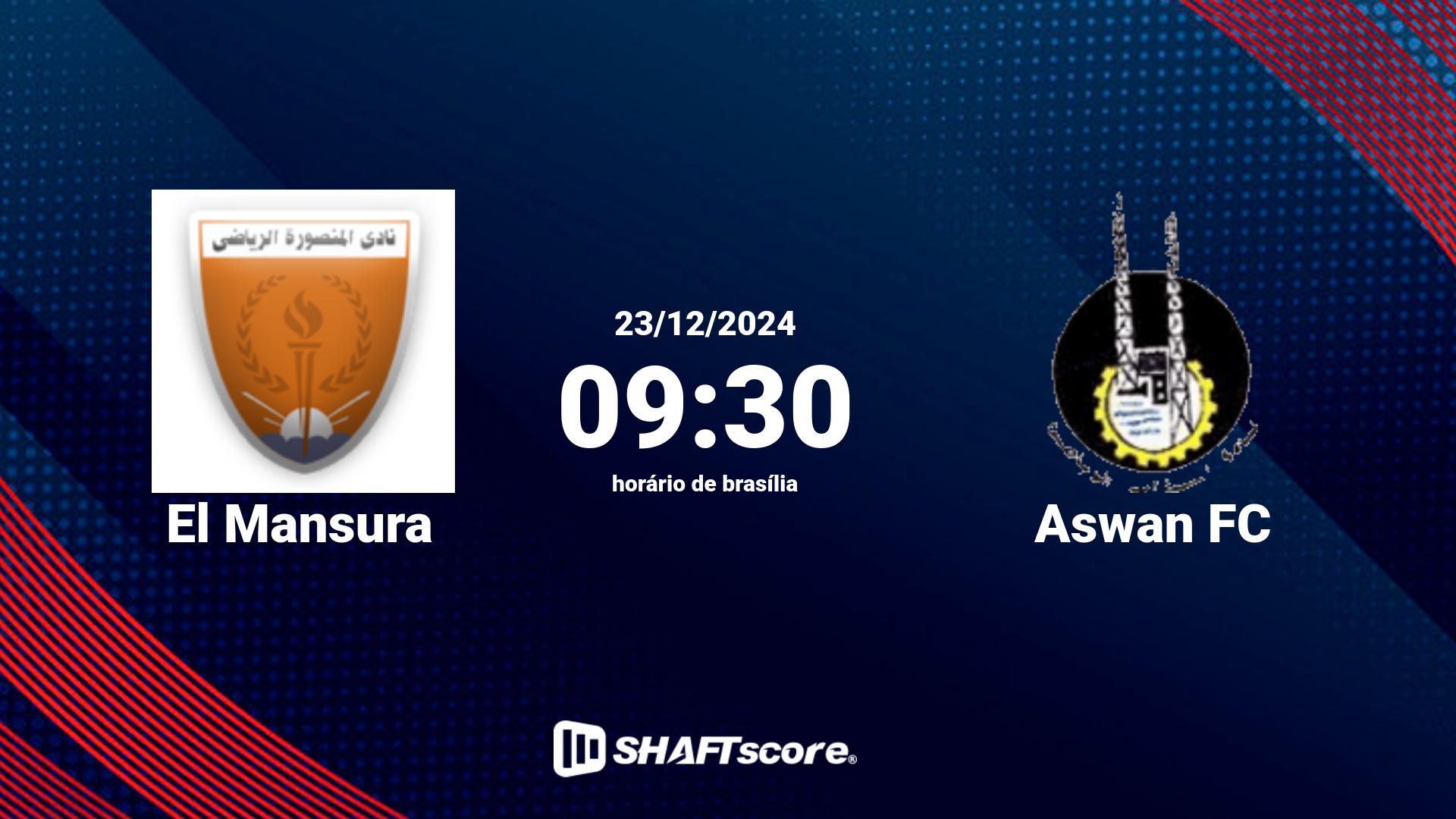 Estatísticas do jogo El Mansura vs Aswan FC 23.12 09:30