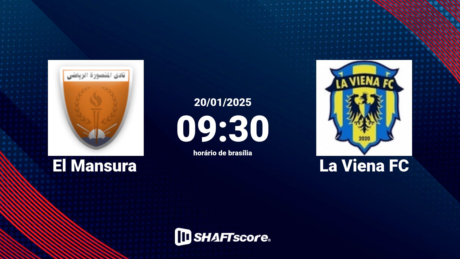 Estatísticas do jogo El Mansura vs La Viena FC 20.01 09:30