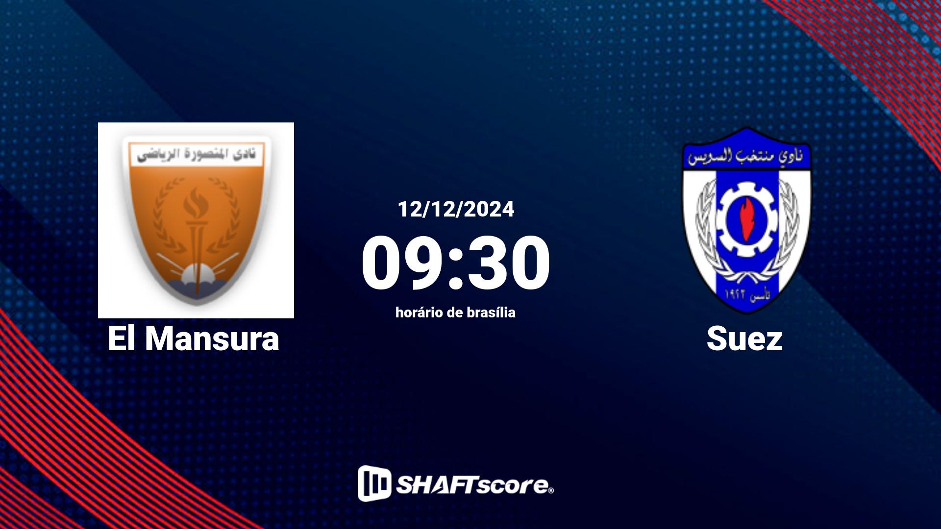 Estatísticas do jogo El Mansura vs Suez 12.12 09:30