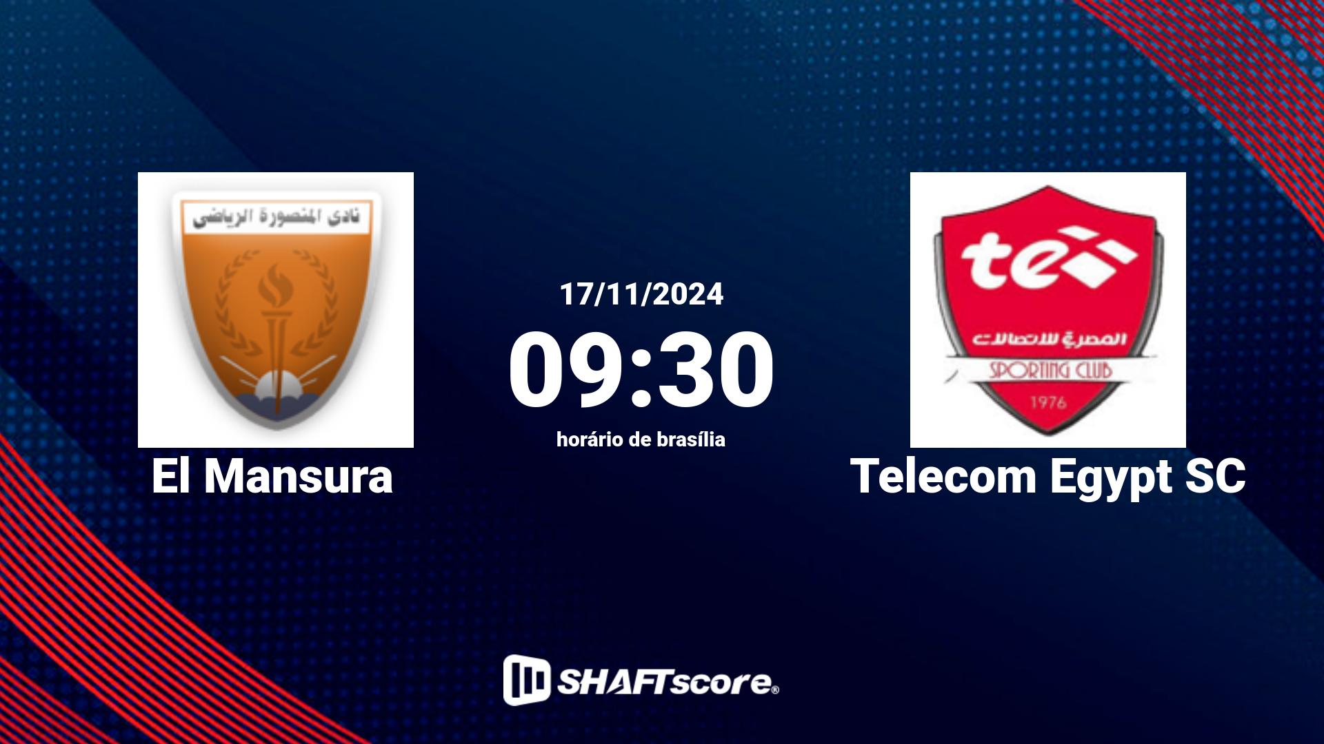 Estatísticas do jogo El Mansura vs Telecom Egypt SC 17.11 09:30