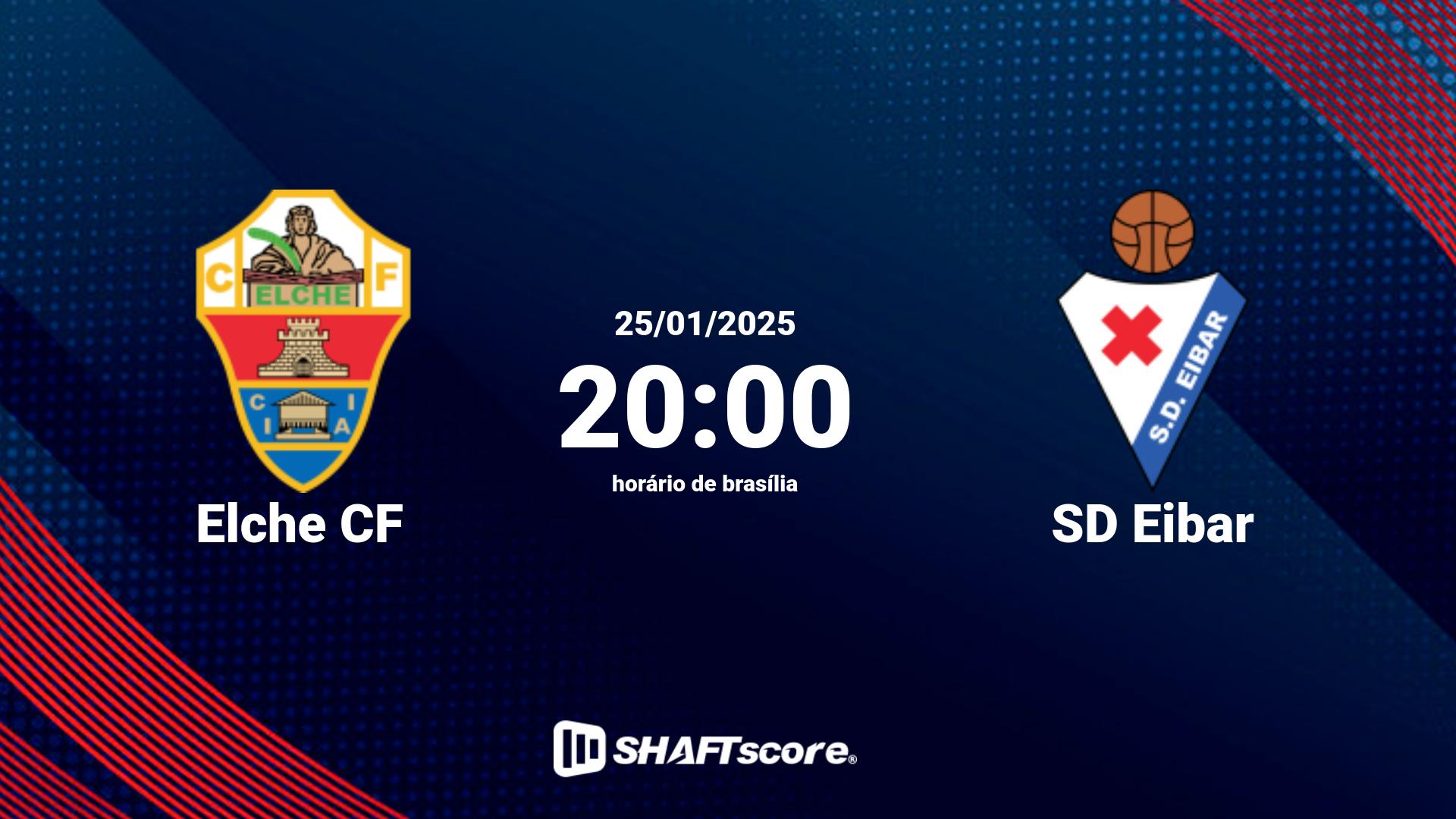 Estatísticas do jogo Elche CF vs SD Eibar 25.01 20:00