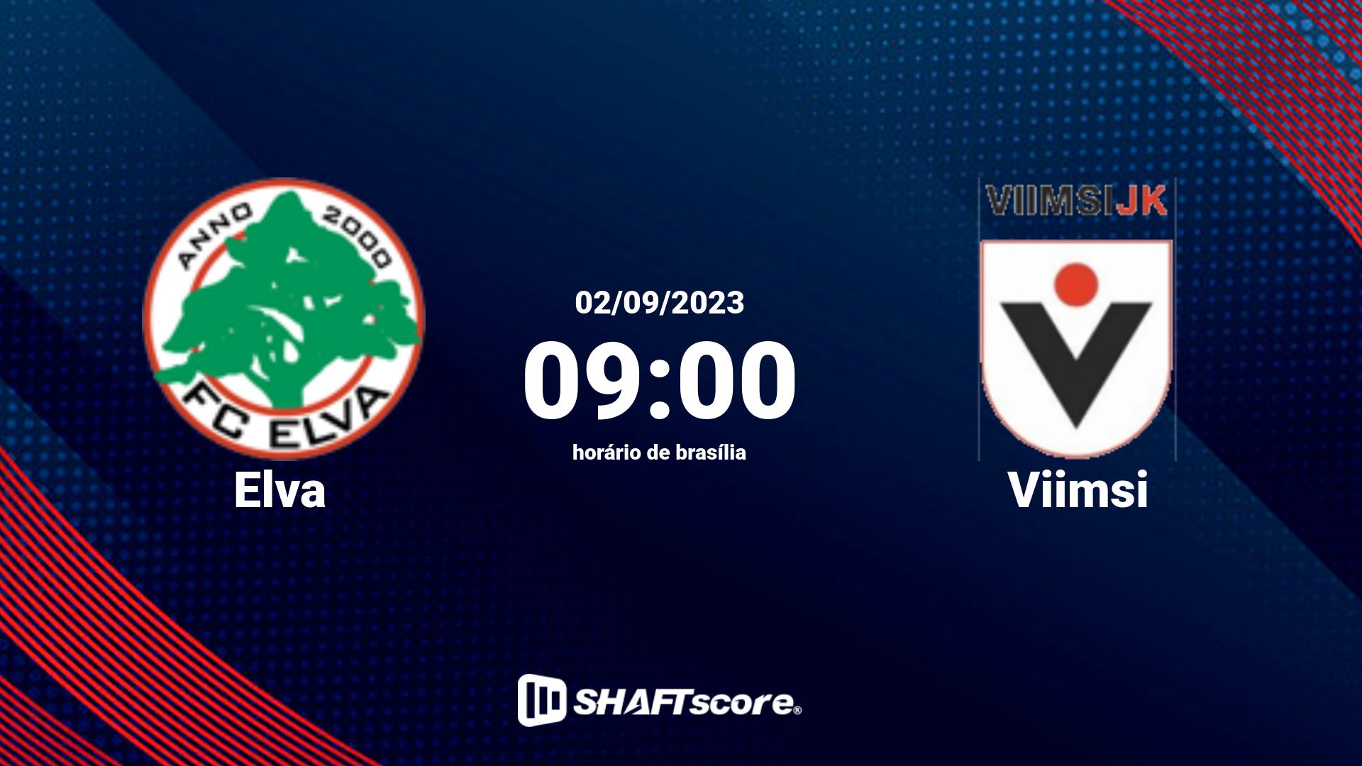 Estatísticas do jogo Elva vs Viimsi 02.09 09:00